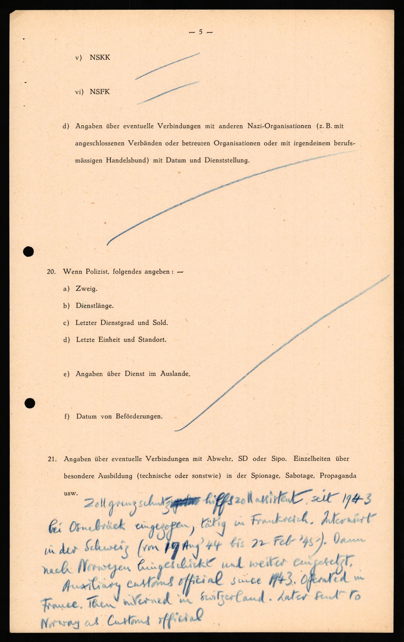 Forsvaret, Forsvarets overkommando II, AV/RA-RAFA-3915/D/Db/L0026: CI Questionaires. Tyske okkupasjonsstyrker i Norge. Tyskere., 1945-1946, p. 472