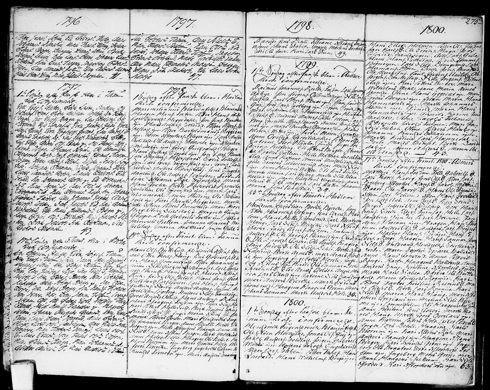 Asker prestekontor Kirkebøker, SAO/A-10256a/F/Fa/L0003: Parish register (official) no. I 3, 1767-1807, p. 275