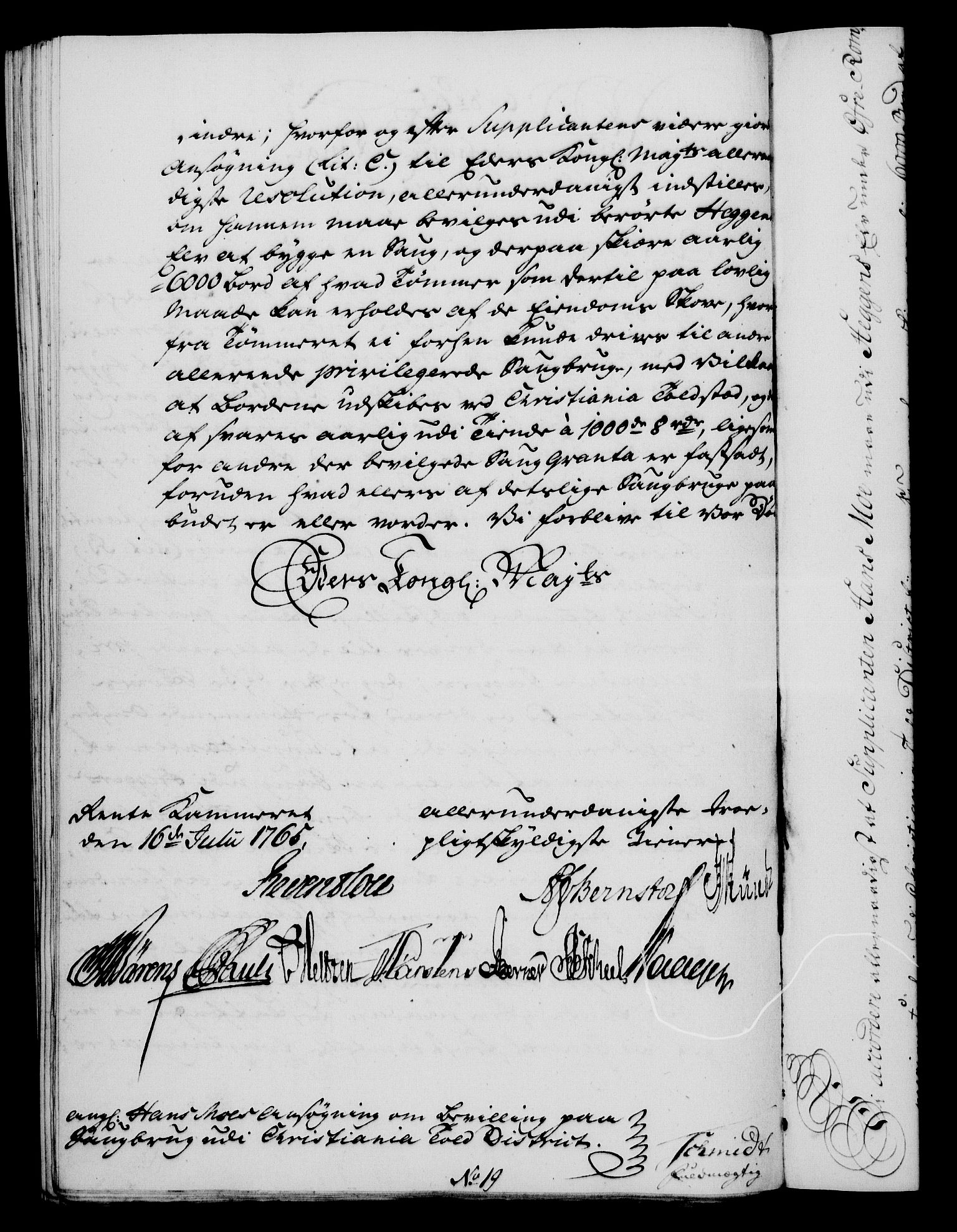 Rentekammeret, Kammerkanselliet, RA/EA-3111/G/Gf/Gfa/L0047: Norsk relasjons- og resolusjonsprotokoll (merket RK 52.47), 1765, p. 290