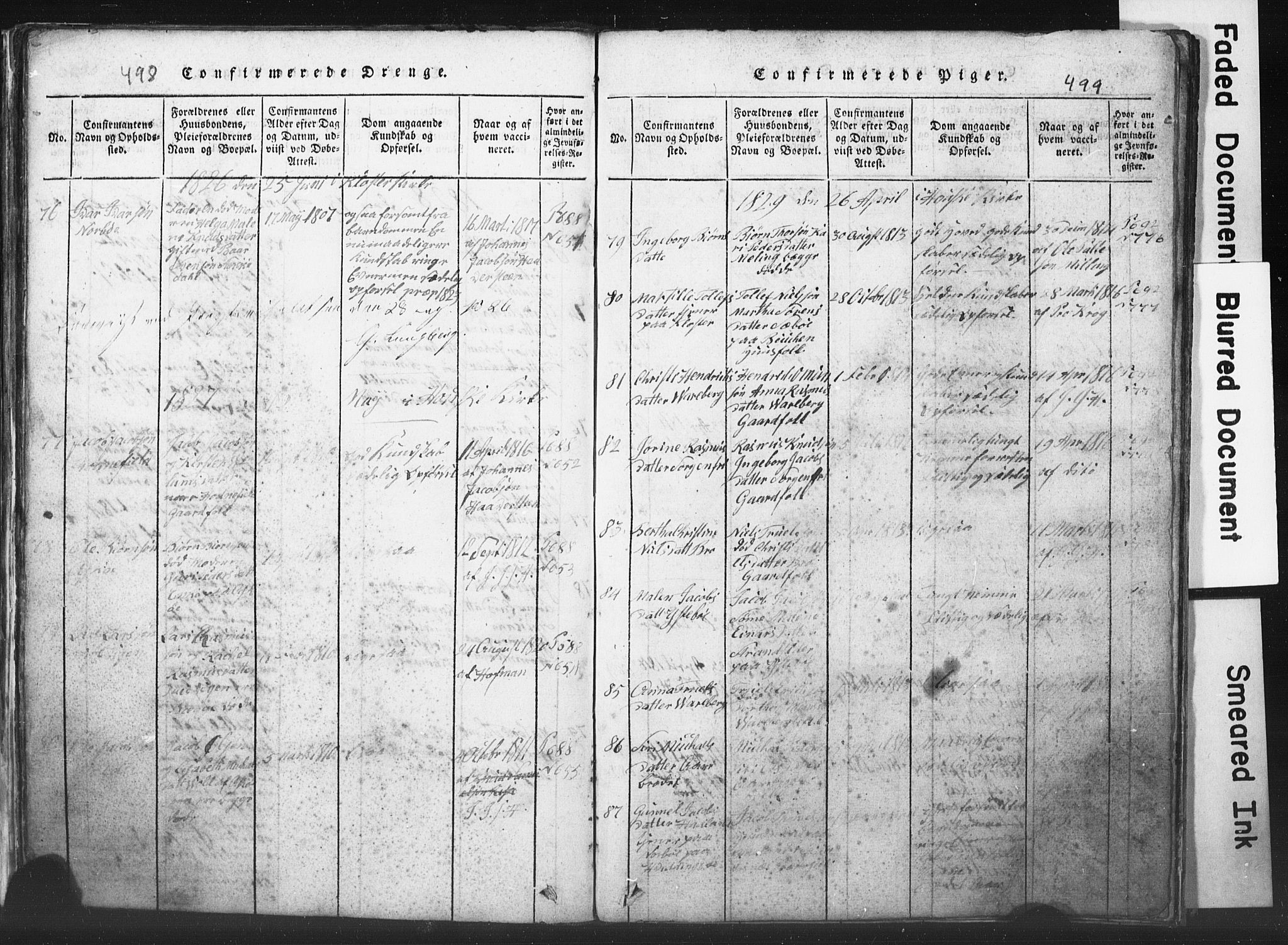 Rennesøy sokneprestkontor, AV/SAST-A -101827/H/Ha/Hab/L0001: Parish register (copy) no. B 1, 1816-1841, p. 498-499