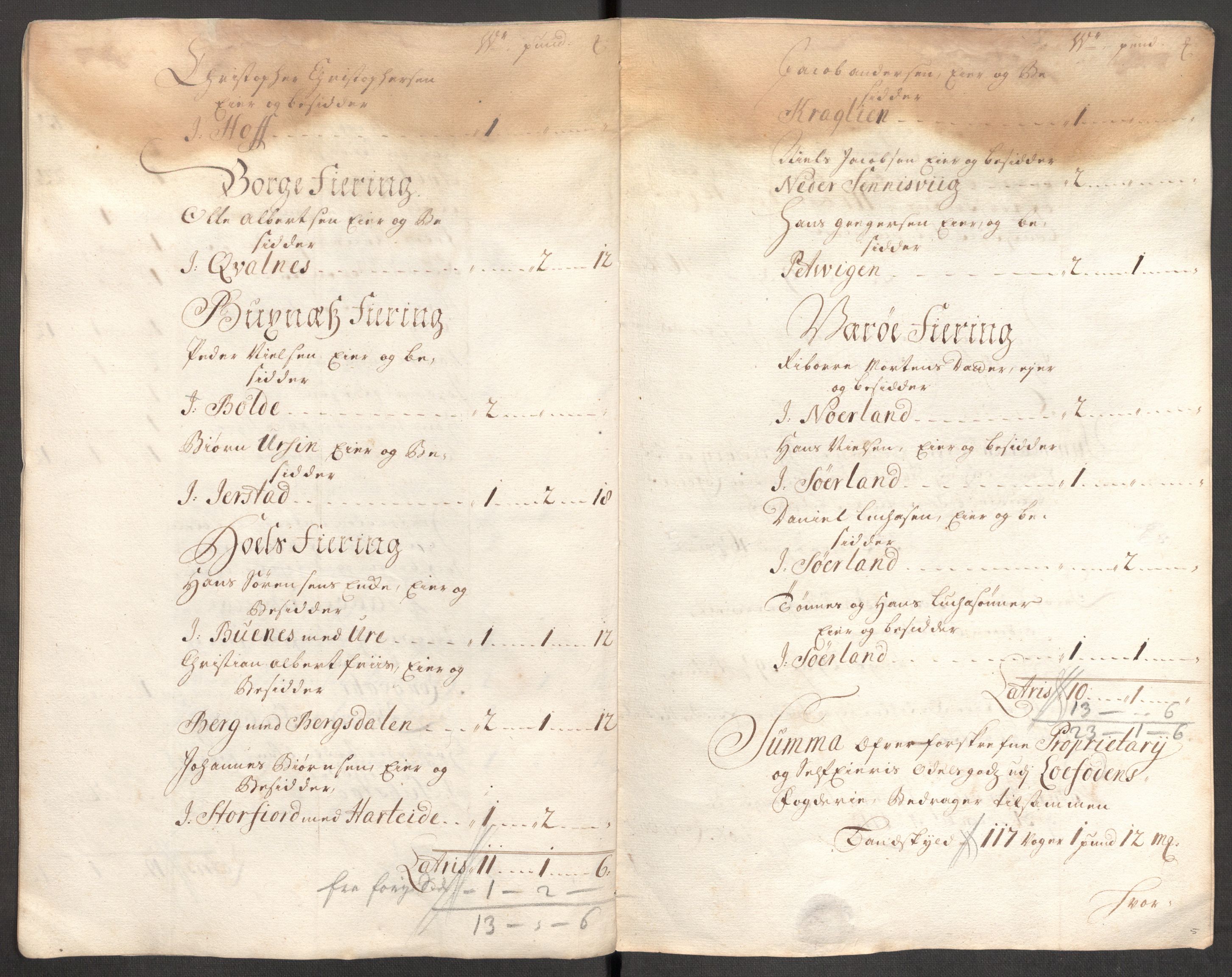 Rentekammeret inntil 1814, Reviderte regnskaper, Fogderegnskap, AV/RA-EA-4092/R67/L4679: Fogderegnskap Vesterålen, Andenes og Lofoten, 1711-1713, p. 126