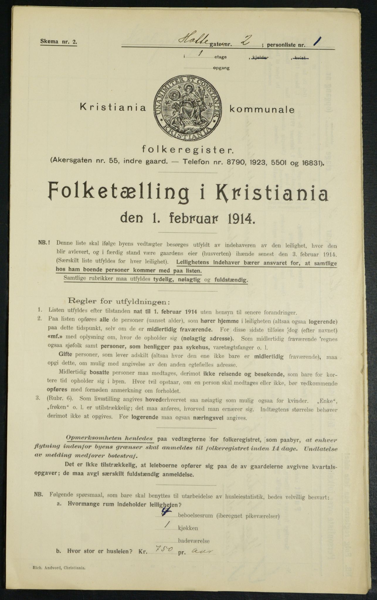 OBA, Municipal Census 1914 for Kristiania, 1914, p. 41186