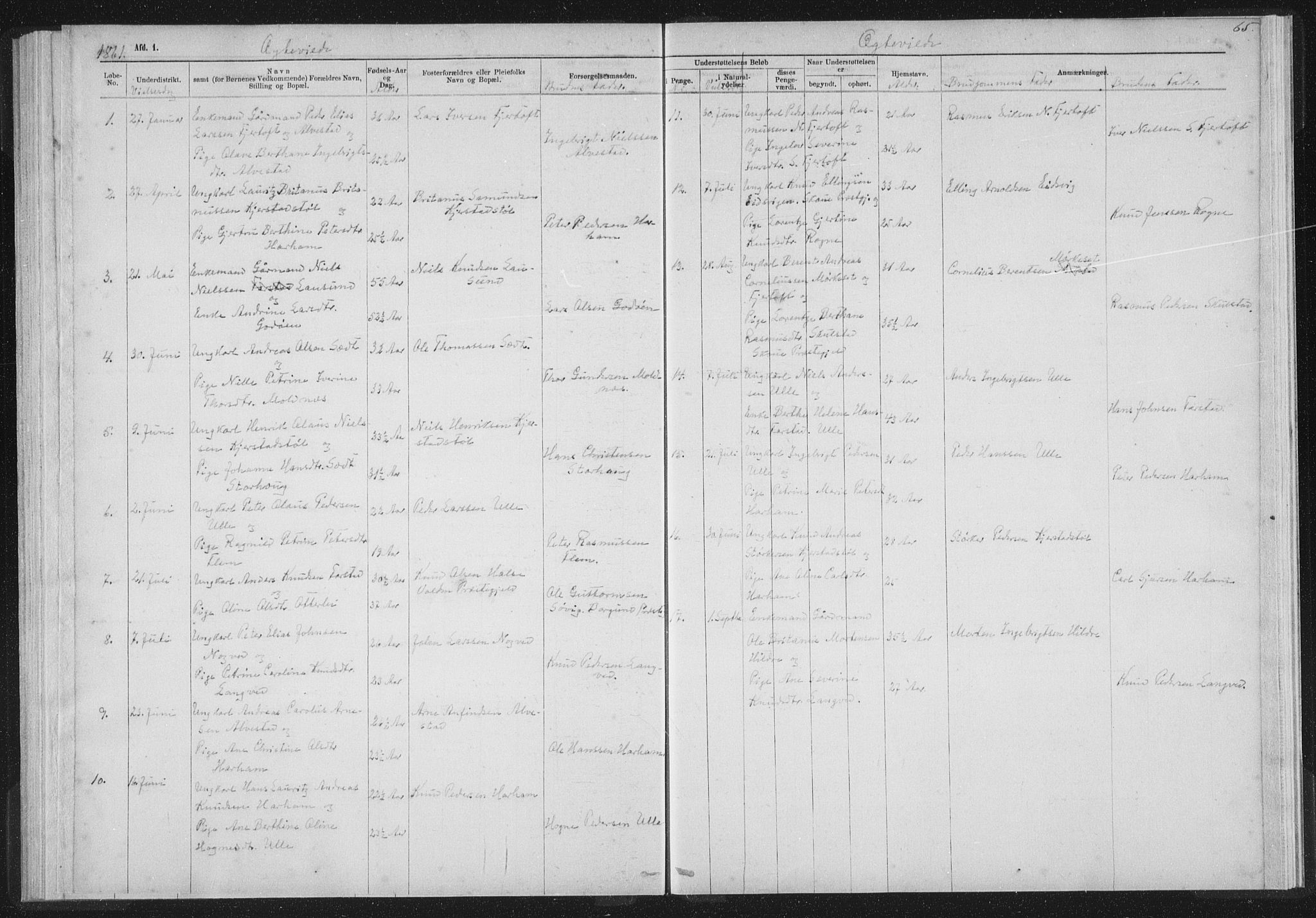 Ministerialprotokoller, klokkerbøker og fødselsregistre - Møre og Romsdal, SAT/A-1454/536/L0514: Parish register (official) no. 536D01, 1840-1875, p. 65