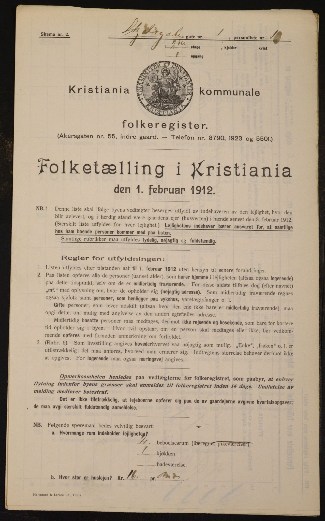 OBA, Municipal Census 1912 for Kristiania, 1912, p. 96453