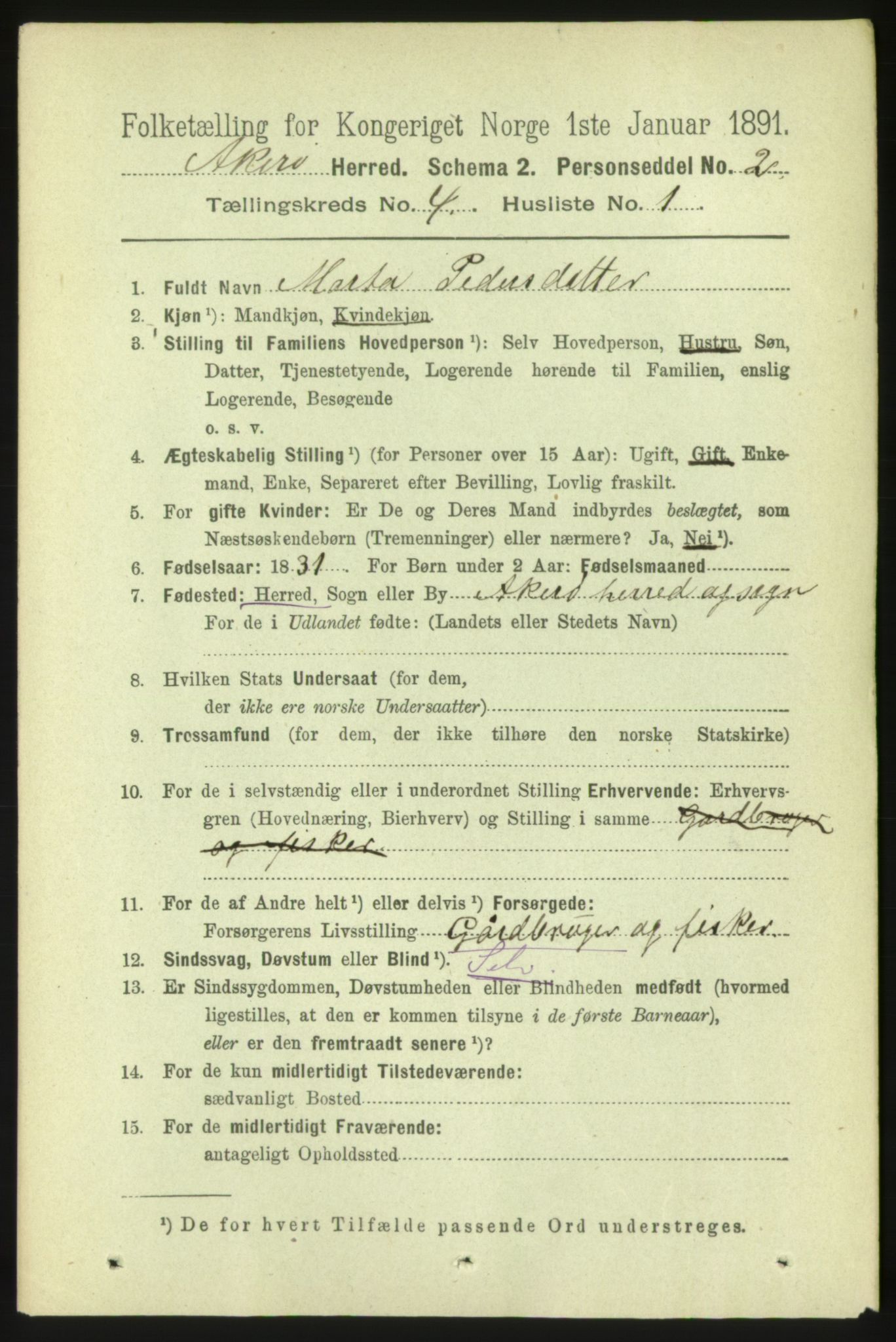 RA, 1891 census for 1545 Aukra, 1891, p. 1639