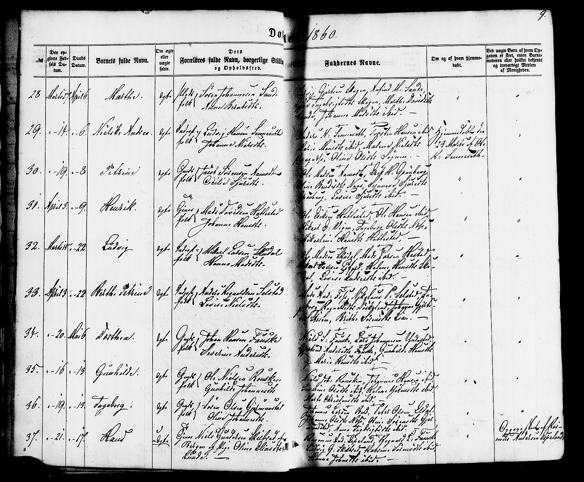 Gaular sokneprestembete, SAB/A-80001/H/Haa: Parish register (official) no. A 5, 1860-1881, p. 9