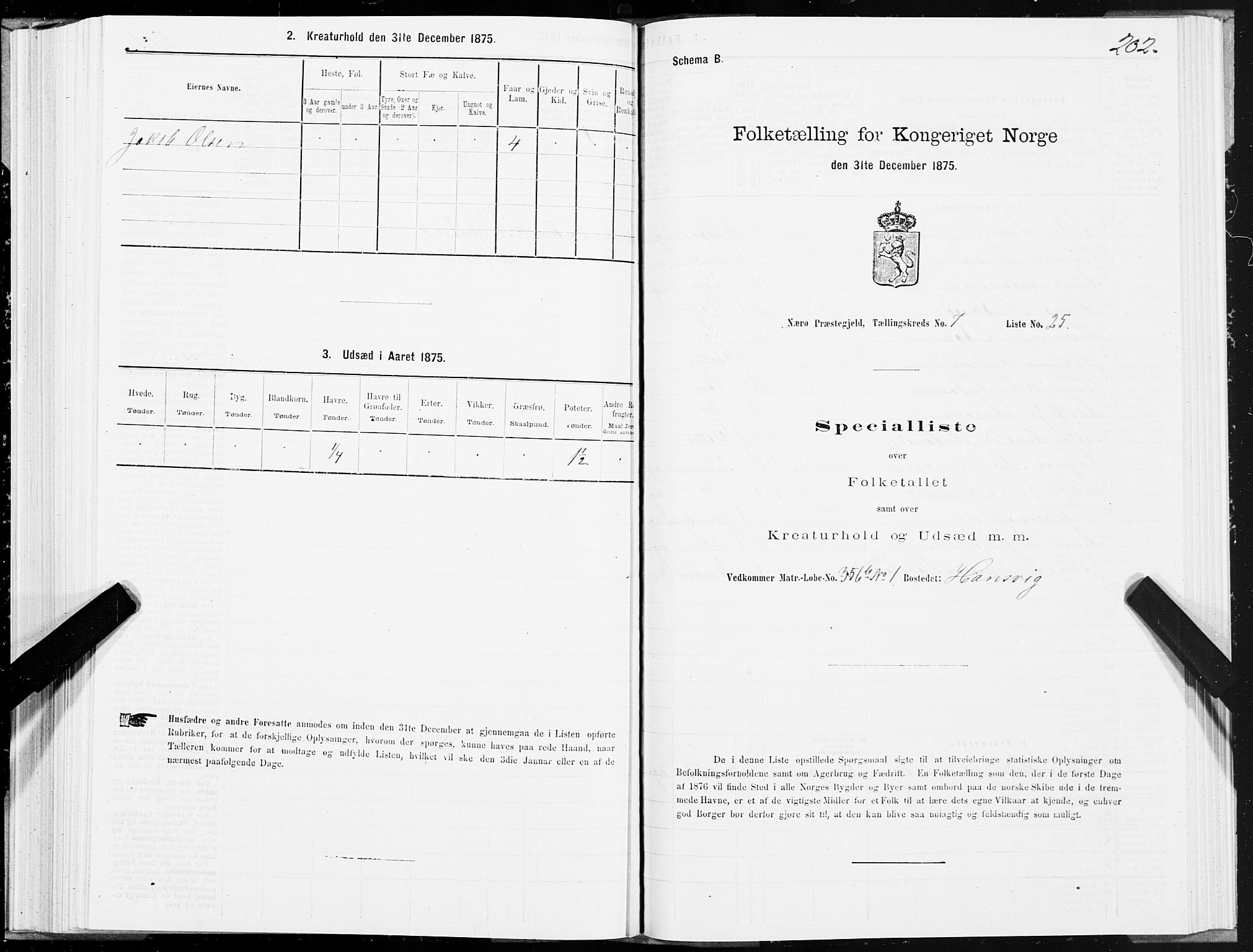 SAT, 1875 census for 1751P Nærøy, 1875, p. 3202