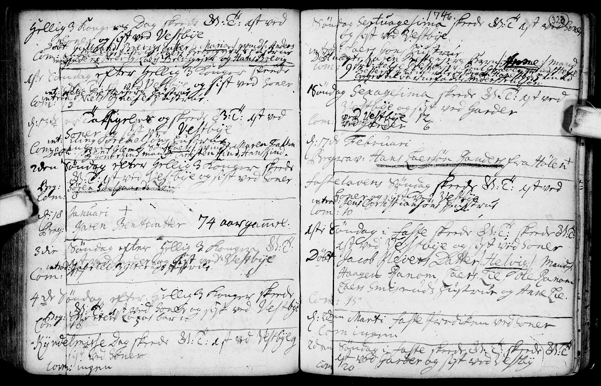 Vestby prestekontor Kirkebøker, AV/SAO-A-10893/F/Fa/L0001.b: Parish register (official) no. I 1B, 1714-1759, p. 323