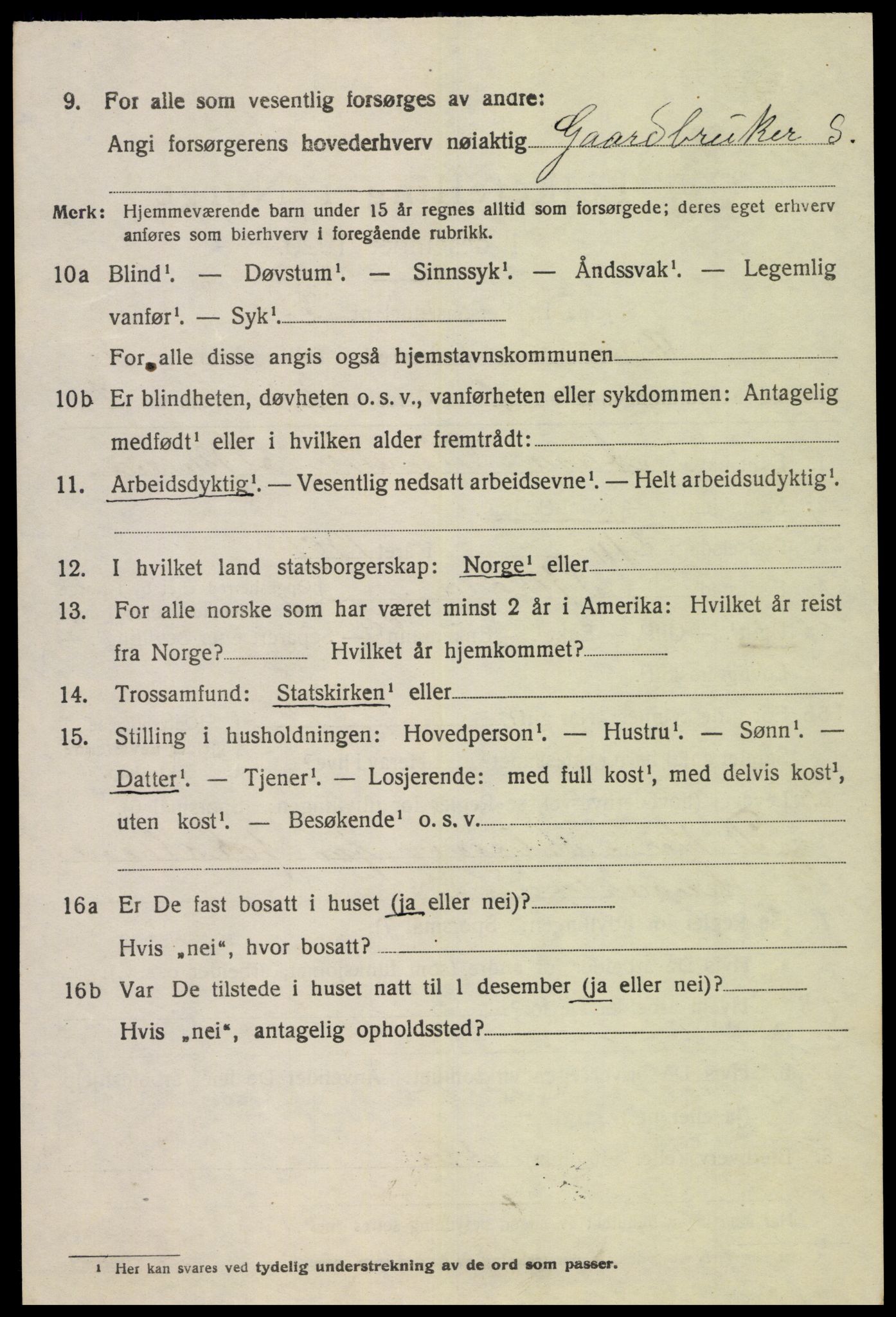 SAK, 1920 census for Øvre Sirdal, 1920, p. 1330