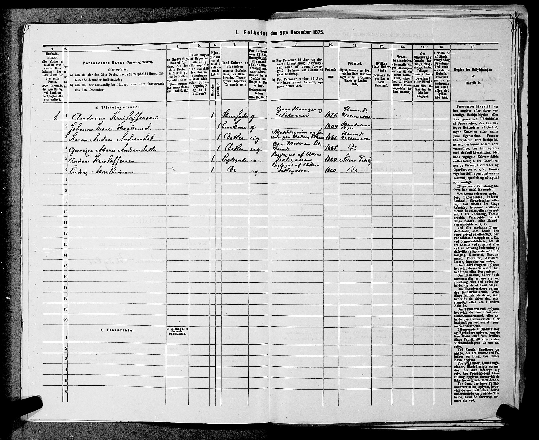 RA, 1875 census for 0235P Ullensaker, 1875, p. 1724