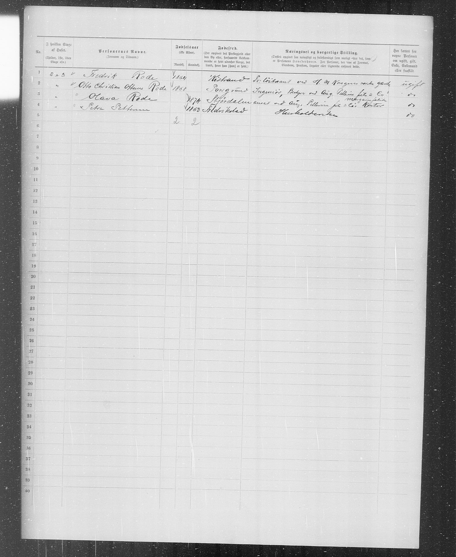 OBA, Municipal Census 1899 for Kristiania, 1899, p. 1026