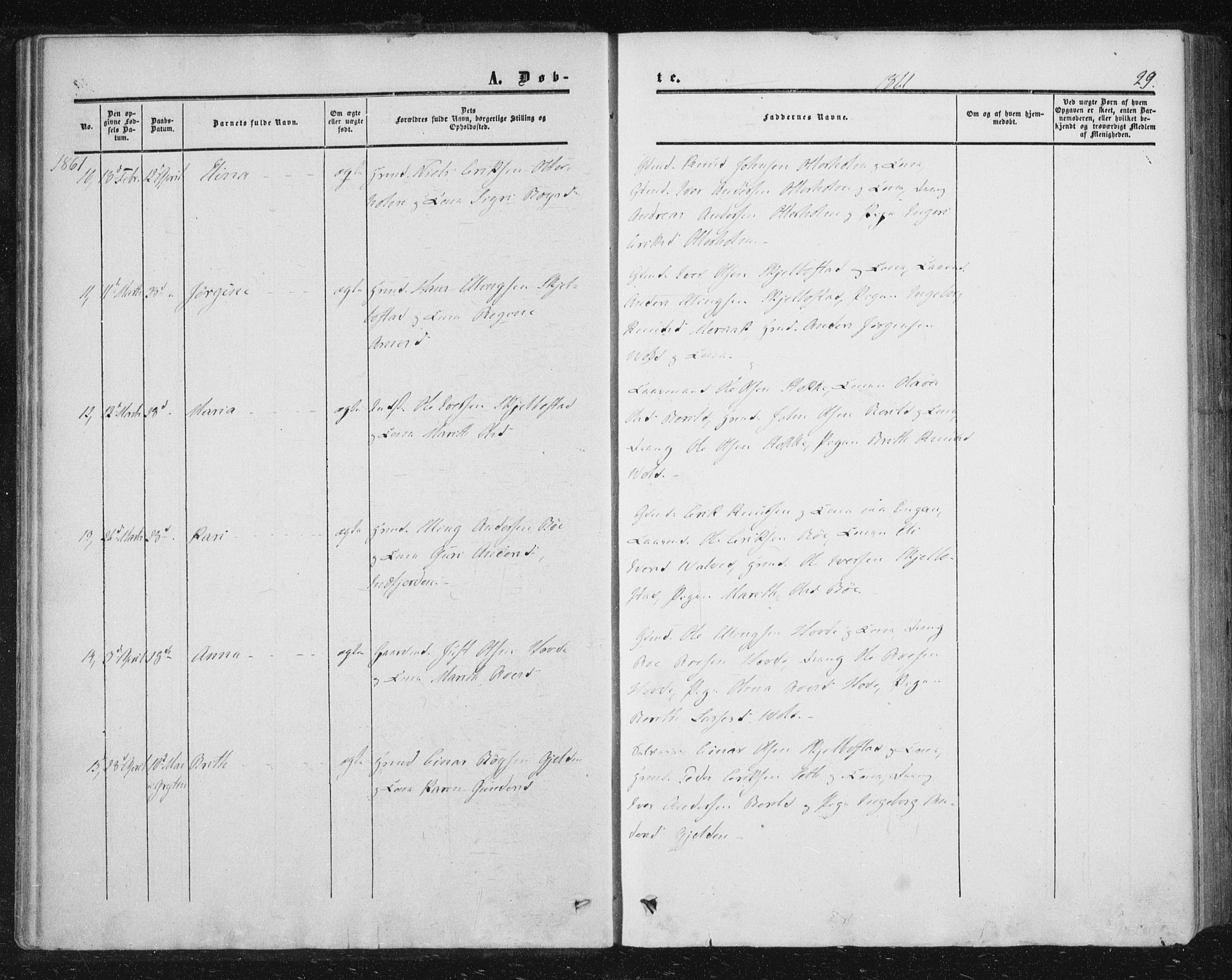 Ministerialprotokoller, klokkerbøker og fødselsregistre - Møre og Romsdal, AV/SAT-A-1454/543/L0562: Parish register (official) no. 543A02, 1854-1884, p. 29