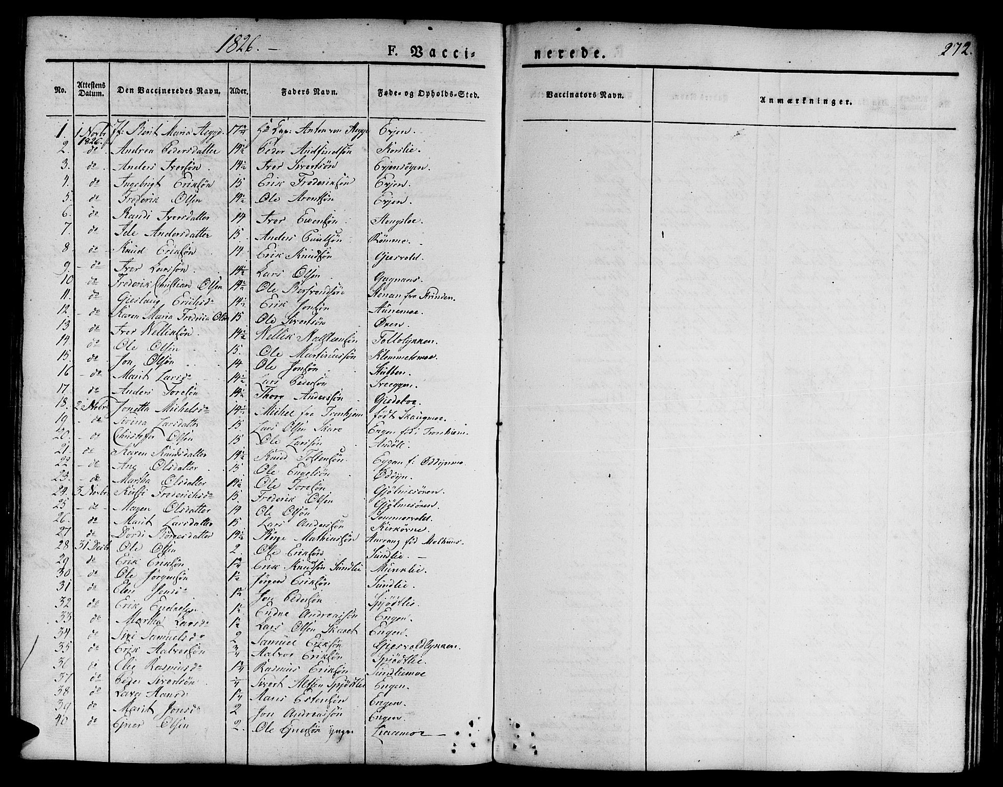 Ministerialprotokoller, klokkerbøker og fødselsregistre - Sør-Trøndelag, SAT/A-1456/668/L0804: Parish register (official) no. 668A04, 1826-1839, p. 272