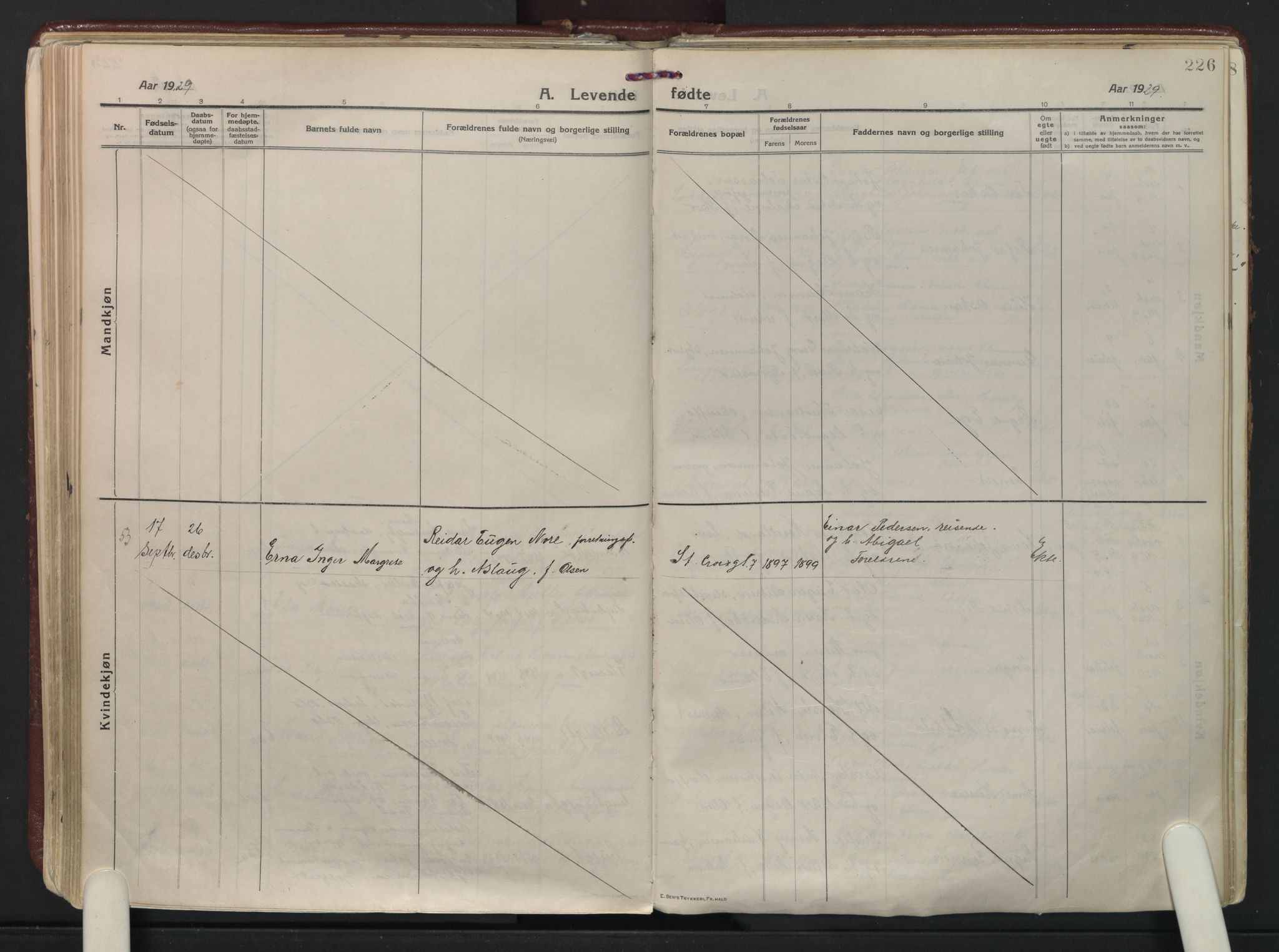 Fredrikstad domkirkes prestekontor Kirkebøker, AV/SAO-A-10906/F/Fa/L0010: Parish register (official) no. I 10, 1914-1946, p. 226