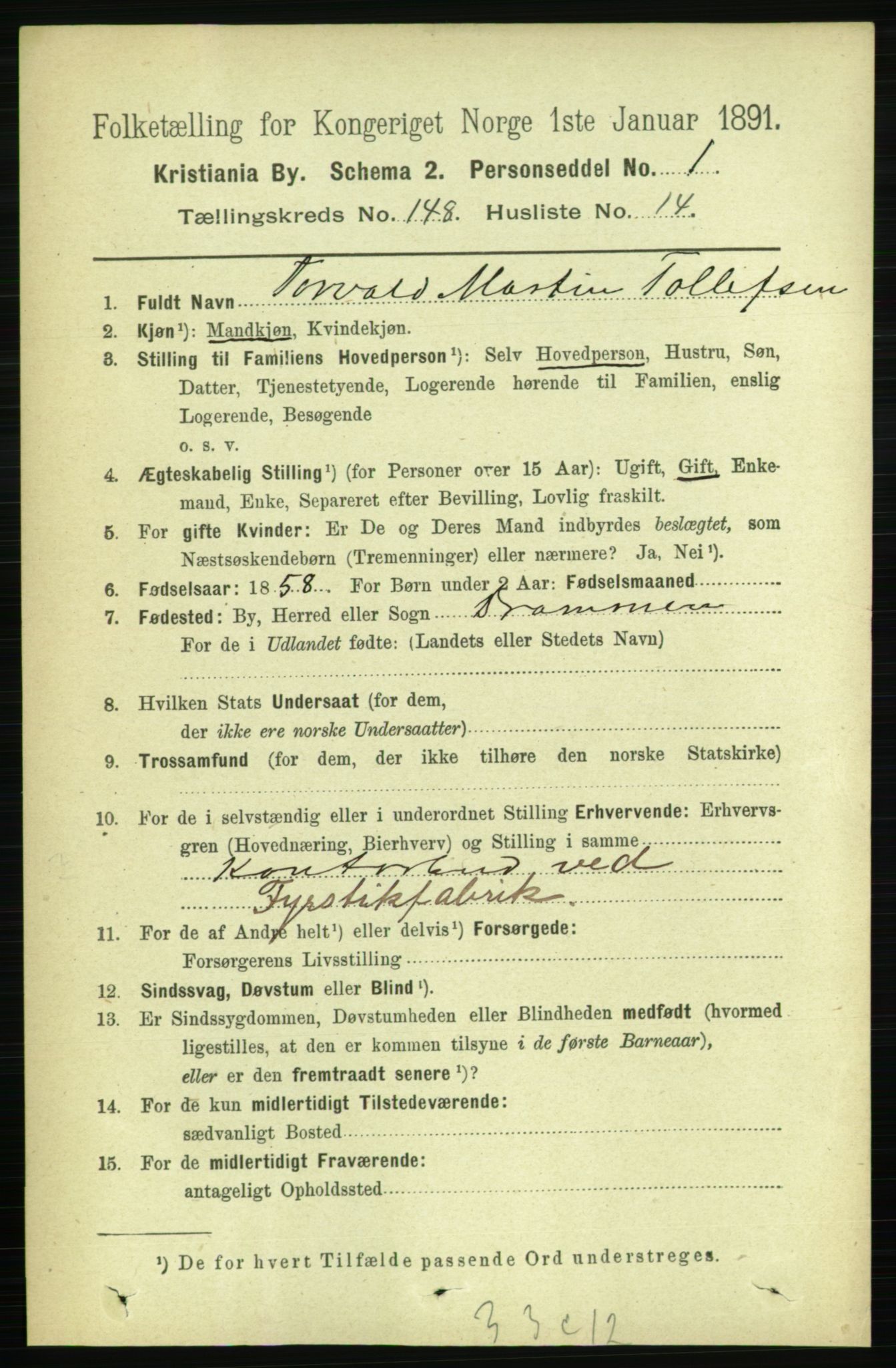 RA, 1891 census for 0301 Kristiania, 1891, p. 82443