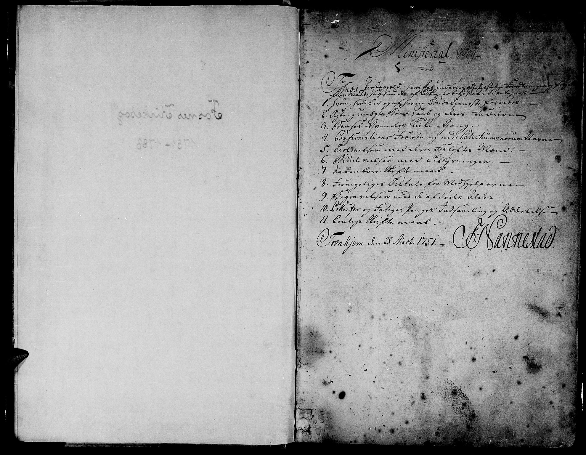 Ministerialprotokoller, klokkerbøker og fødselsregistre - Nord-Trøndelag, AV/SAT-A-1458/773/L0607: Parish register (official) no. 773A01, 1751-1783, p. 0-1