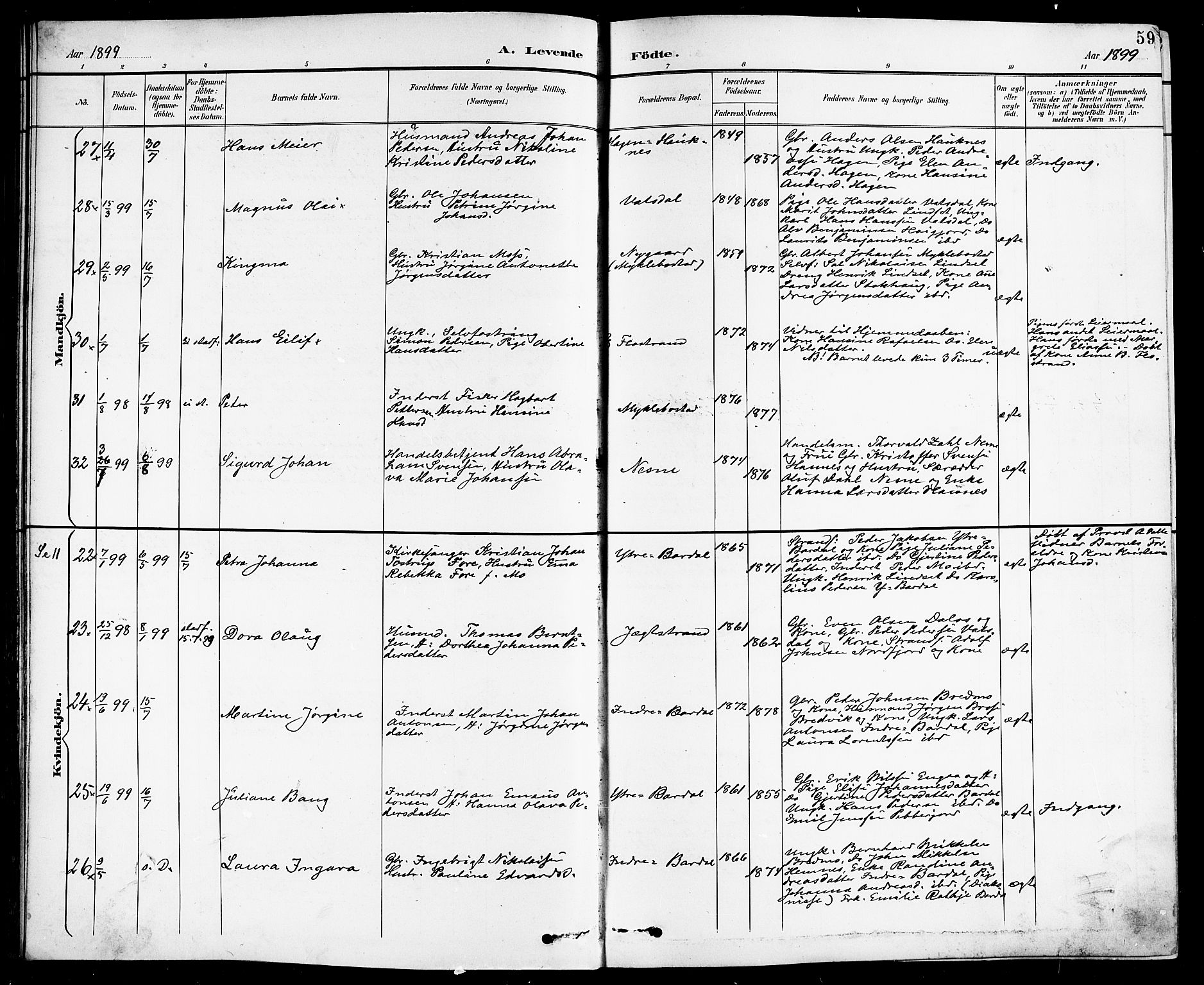 Ministerialprotokoller, klokkerbøker og fødselsregistre - Nordland, AV/SAT-A-1459/838/L0559: Parish register (copy) no. 838C06, 1893-1910, p. 59