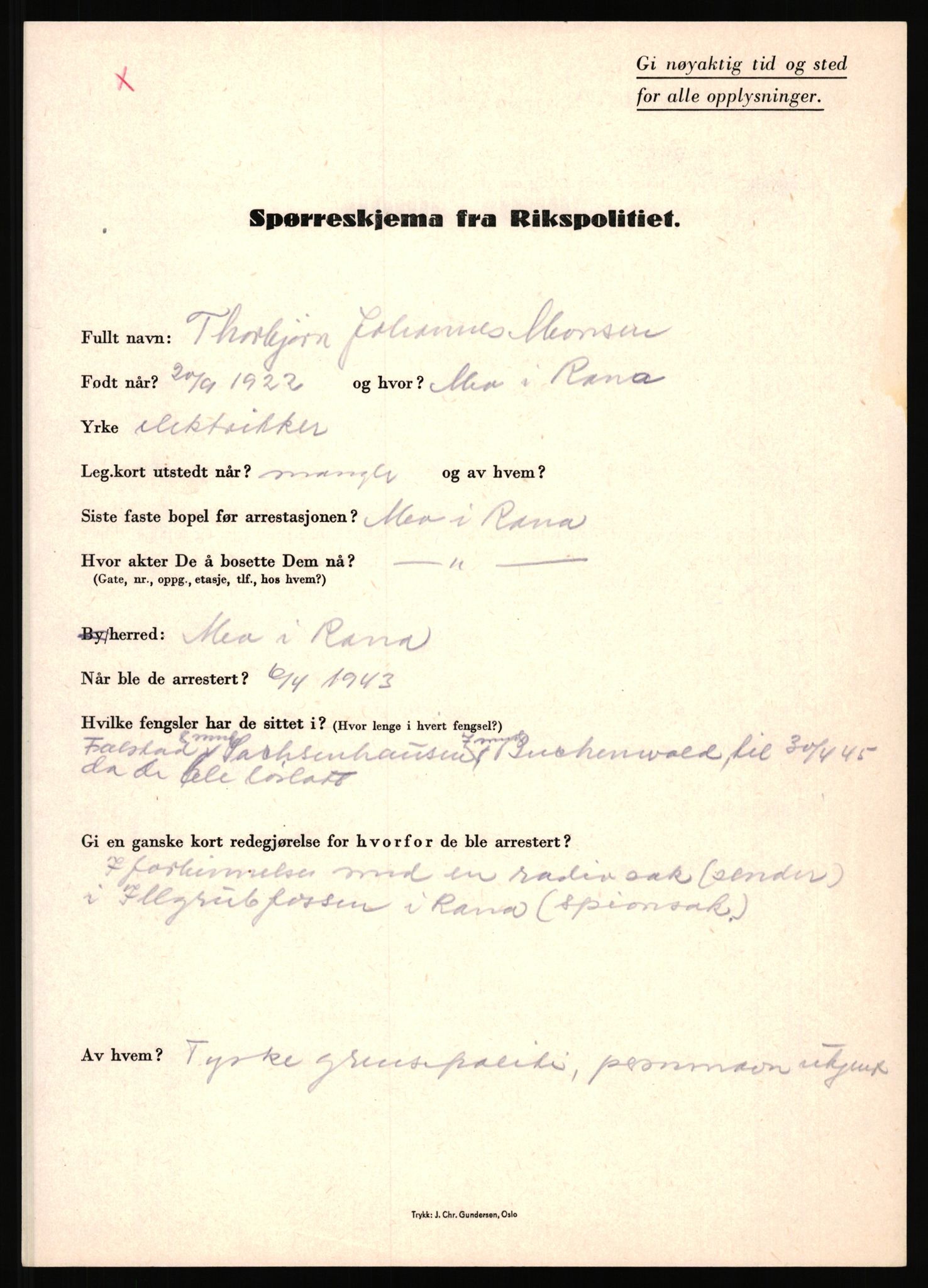 Rikspolitisjefen, AV/RA-S-1560/L/L0012: Mogensen, Øivind - Noraas, Lars, 1940-1945, p. 74