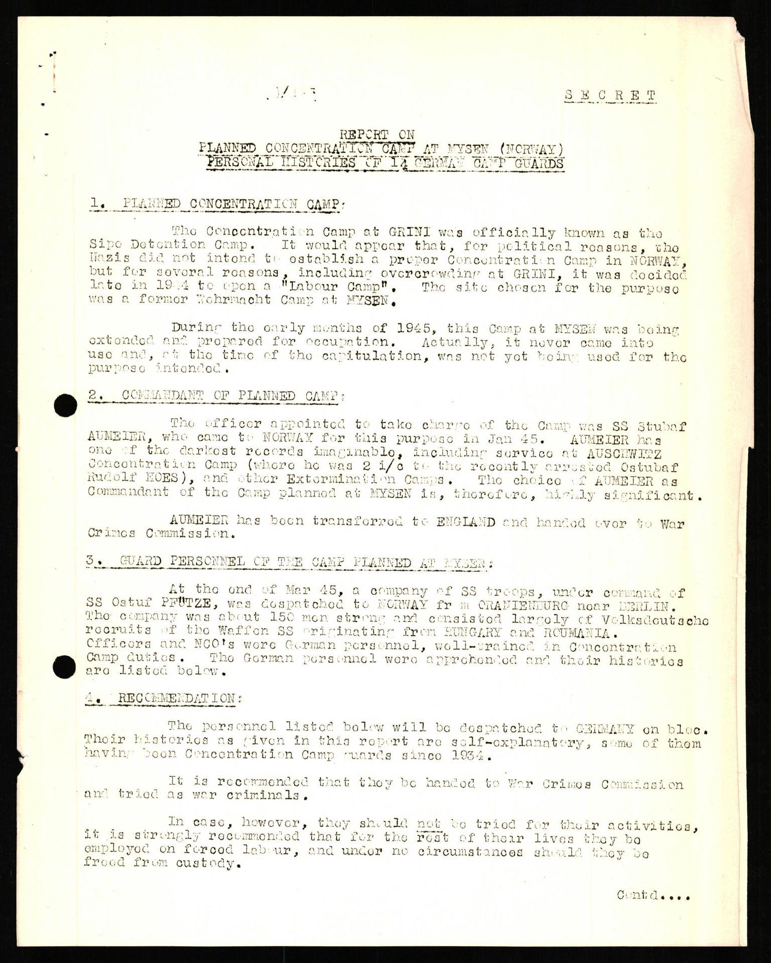 Forsvaret, Forsvarets overkommando II, RA/RAFA-3915/D/Db/L0022: CI Questionaires. Tyske okkupasjonsstyrker i Norge. Tyskere., 1945-1946, p. 238