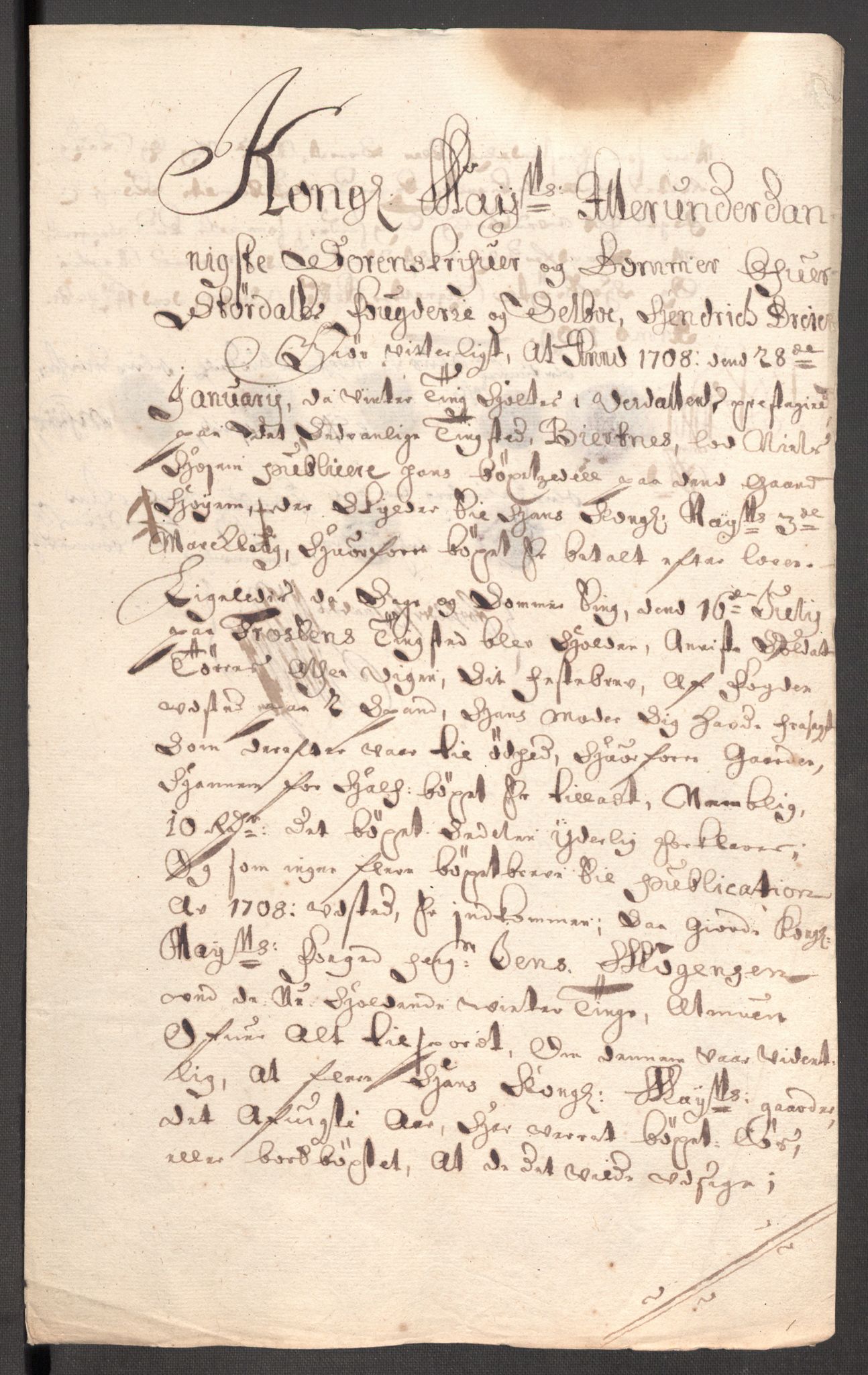 Rentekammeret inntil 1814, Reviderte regnskaper, Fogderegnskap, RA/EA-4092/R62/L4198: Fogderegnskap Stjørdal og Verdal, 1708, p. 165