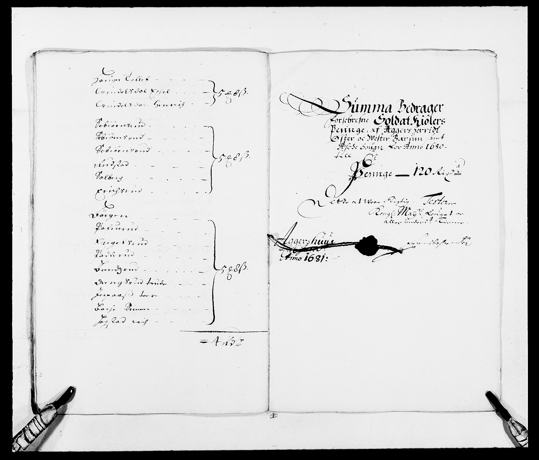 Rentekammeret inntil 1814, Reviderte regnskaper, Fogderegnskap, AV/RA-EA-4092/R08/L0417: Fogderegnskap Aker, 1678-1681, p. 152