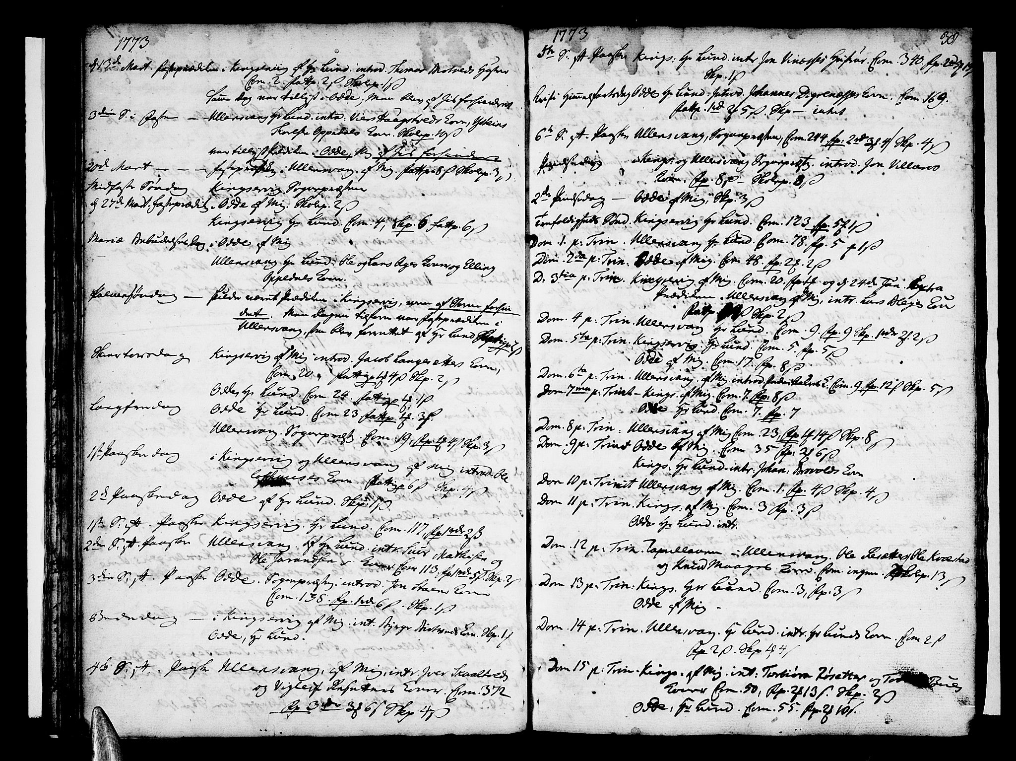 Ullensvang sokneprestembete, AV/SAB-A-78701/H/Haa: Parish register (official) no. A 6 /1, 1758-1788, p. 38