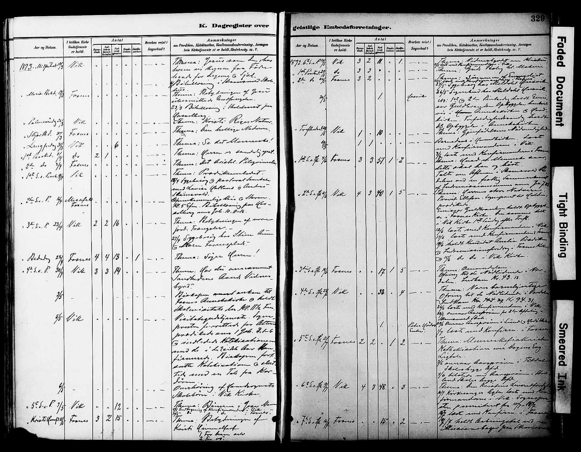 Ministerialprotokoller, klokkerbøker og fødselsregistre - Nord-Trøndelag, SAT/A-1458/774/L0628: Parish register (official) no. 774A02, 1887-1903, p. 329