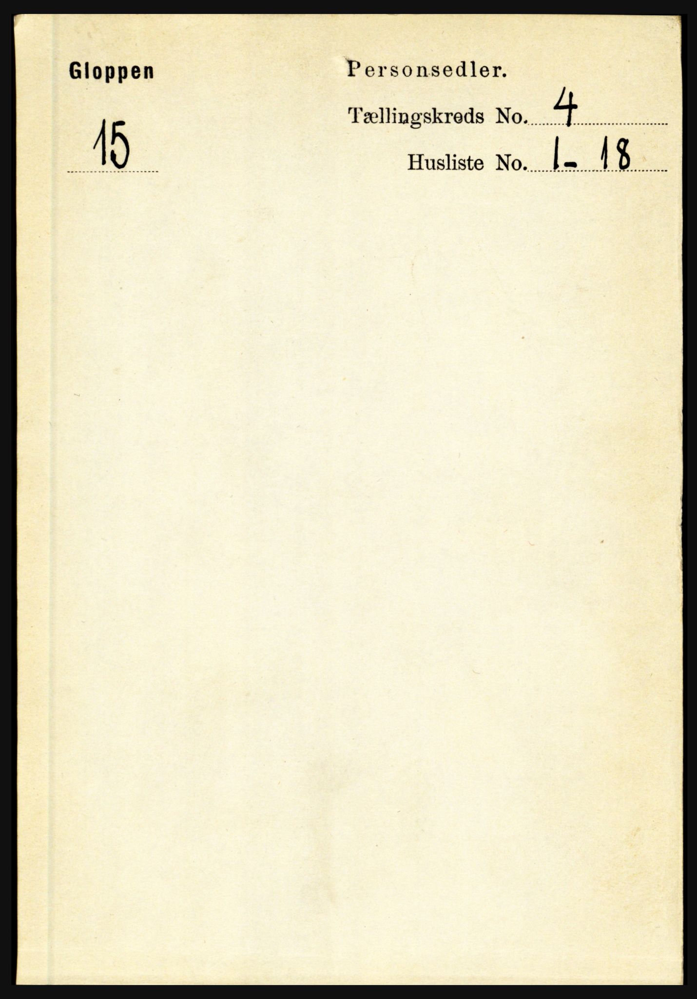 RA, 1891 census for 1445 Gloppen, 1891, p. 1682