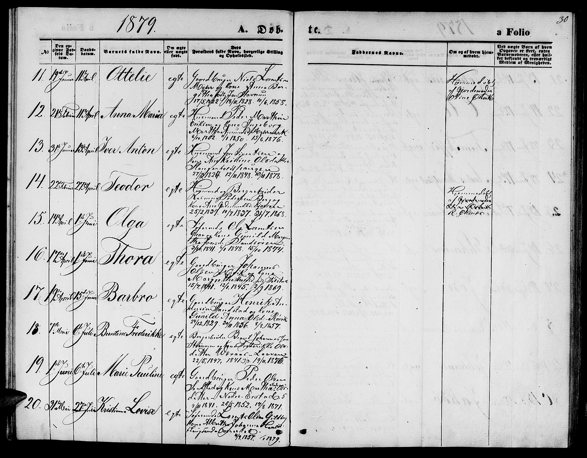 Ministerialprotokoller, klokkerbøker og fødselsregistre - Nord-Trøndelag, AV/SAT-A-1458/722/L0225: Parish register (copy) no. 722C01, 1871-1888, p. 30