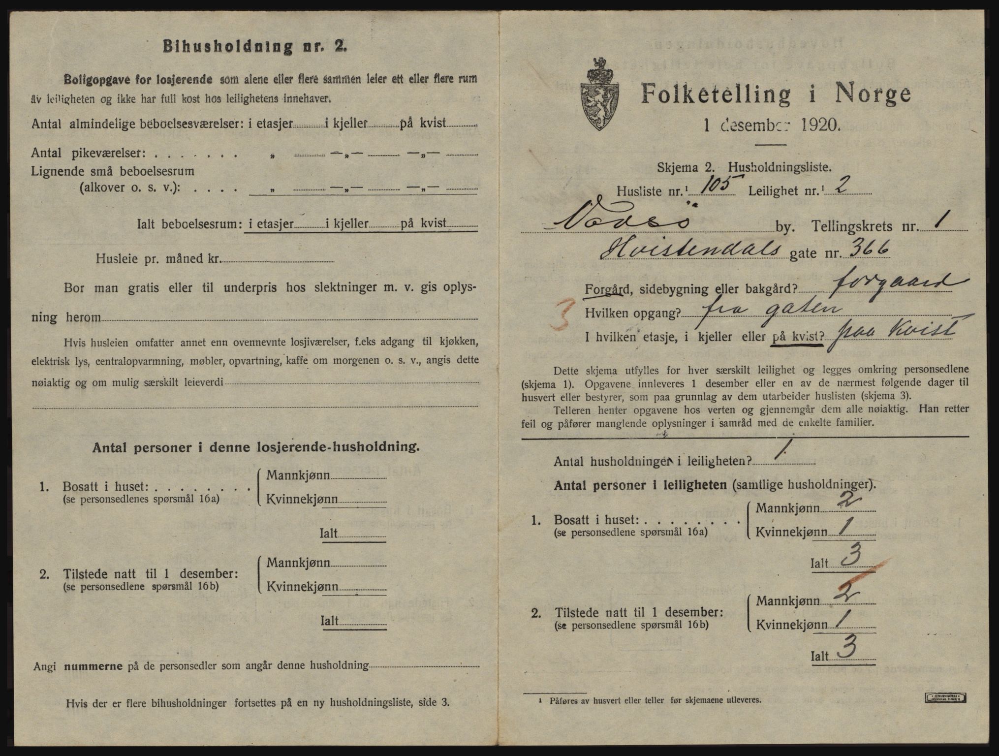 SATØ, 1920 census for Vadsø, 1920, p. 862