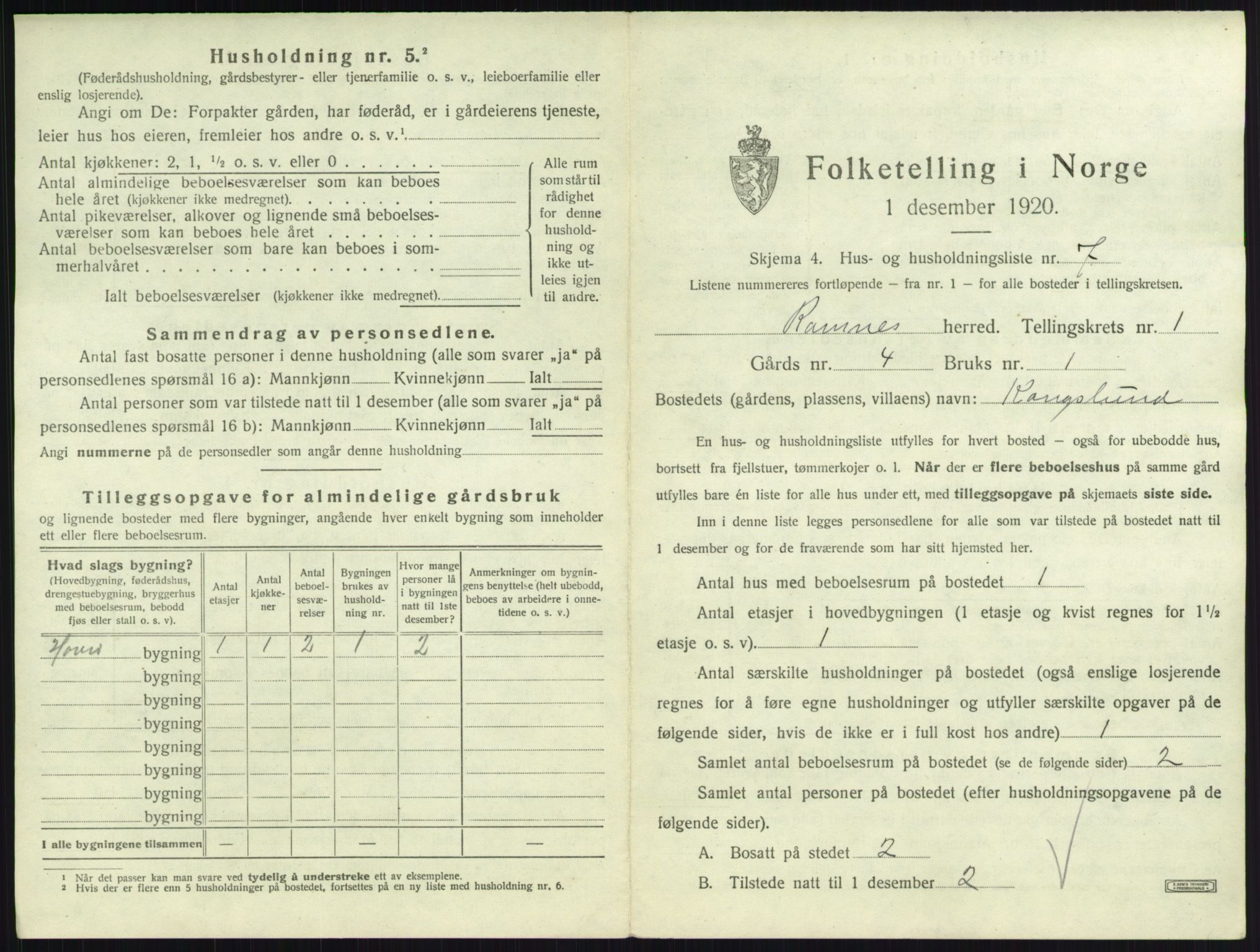 SAKO, 1920 census for Ramnes, 1920, p. 45