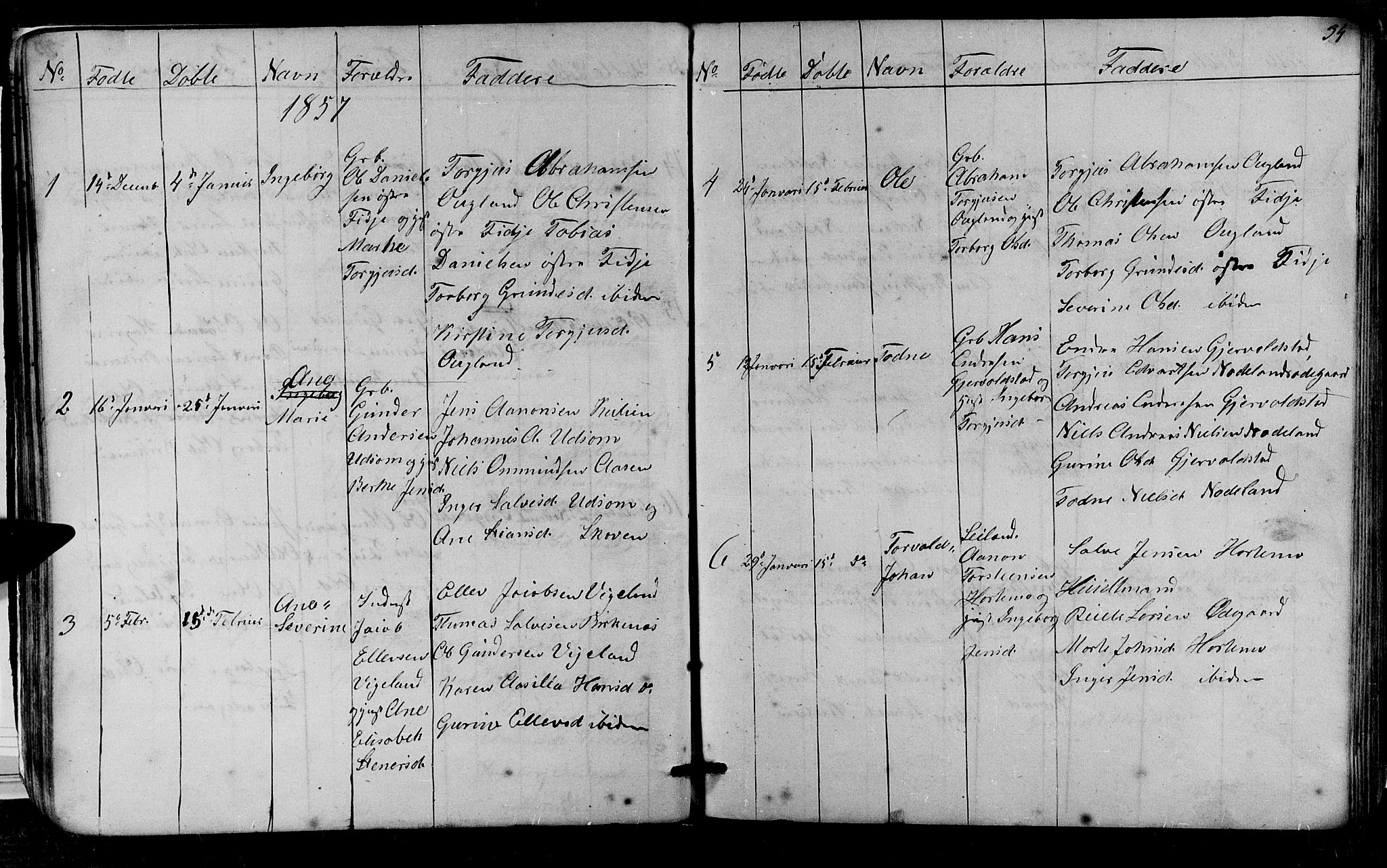 Søgne sokneprestkontor, SAK/1111-0037/F/Fb/Fba/L0002: Parish register (copy) no. B 2, 1848-1873, p. 34
