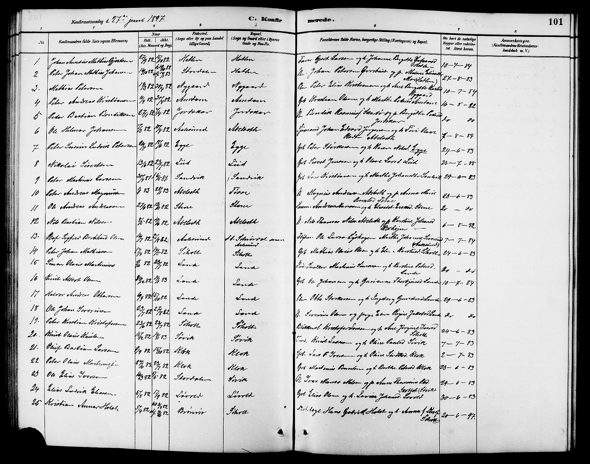 Ministerialprotokoller, klokkerbøker og fødselsregistre - Møre og Romsdal, AV/SAT-A-1454/522/L0327: Parish register (copy) no. 522C06, 1890-1915, p. 101