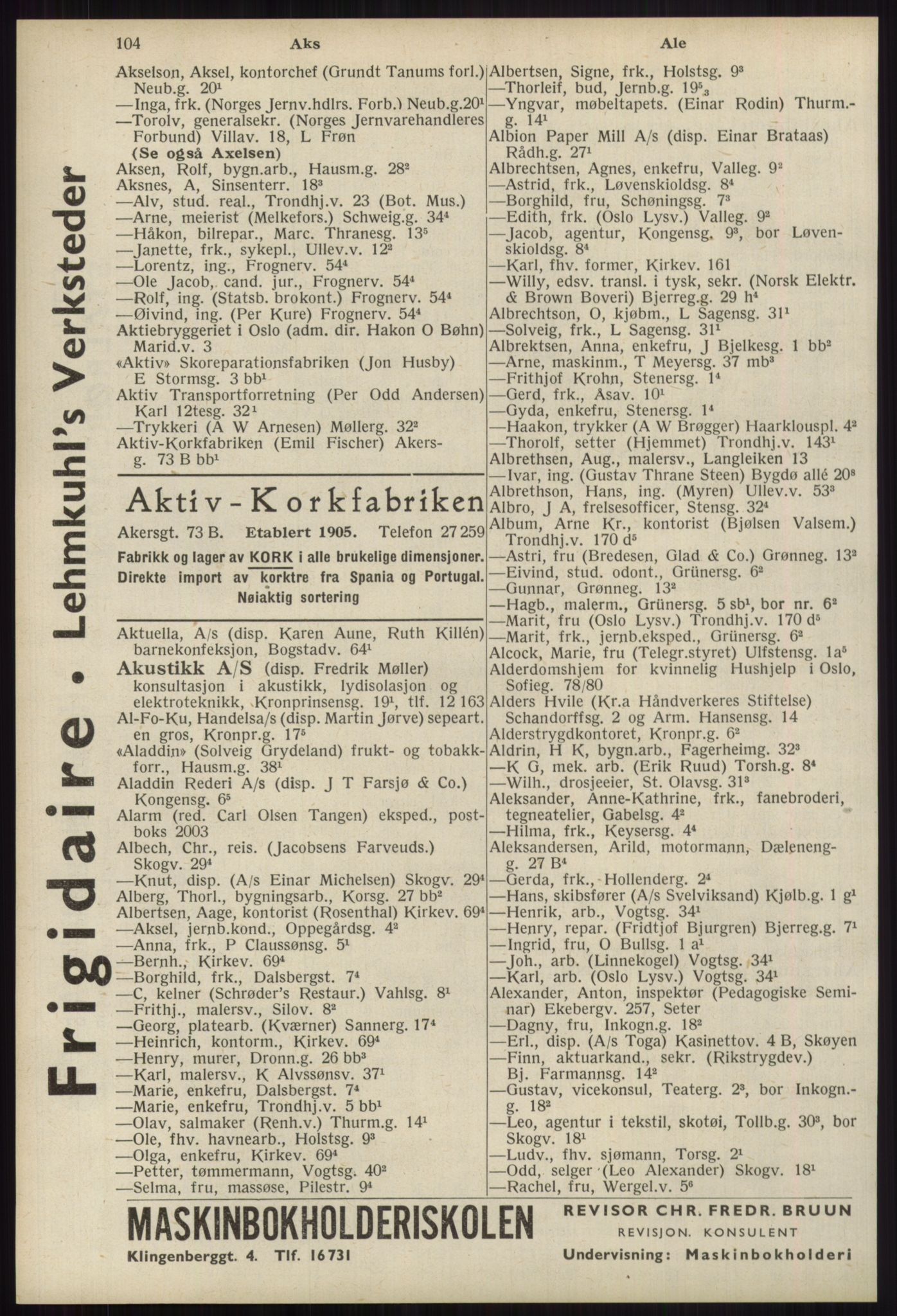 Kristiania/Oslo adressebok, PUBL/-, 1939, p. 104