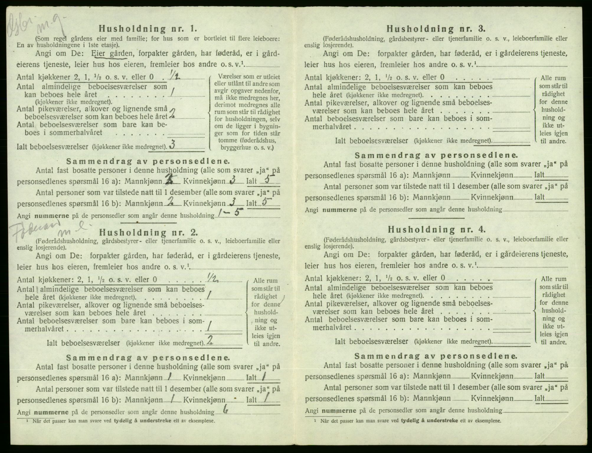 SAB, 1920 census for Ølen, 1920, p. 446