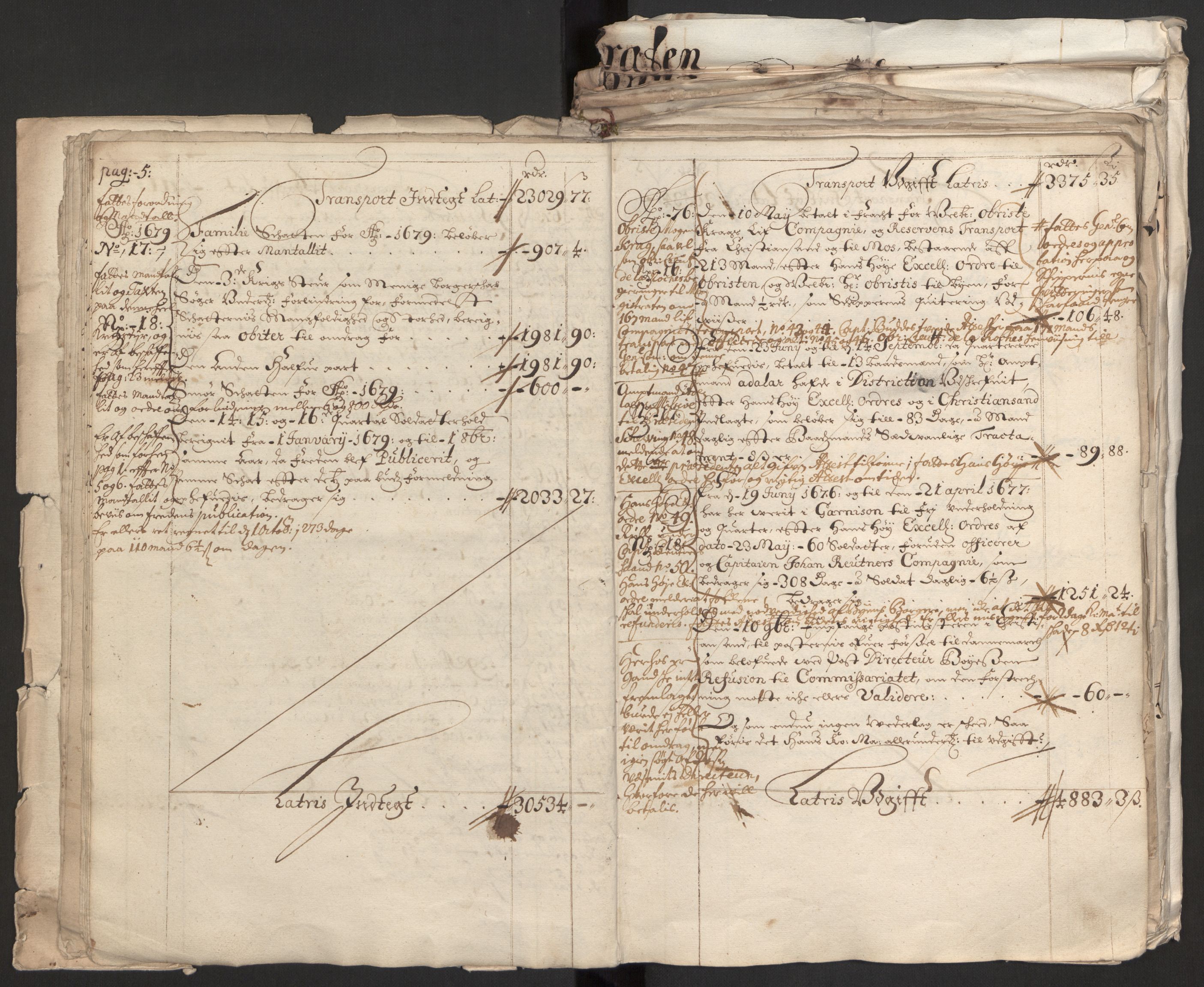 Rentekammeret inntil 1814, Reviderte regnskaper, Byregnskaper, AV/RA-EA-4066/R/Rm/L0258: [M1] Kontribusjonsregnskap, 1664-1700, p. 17