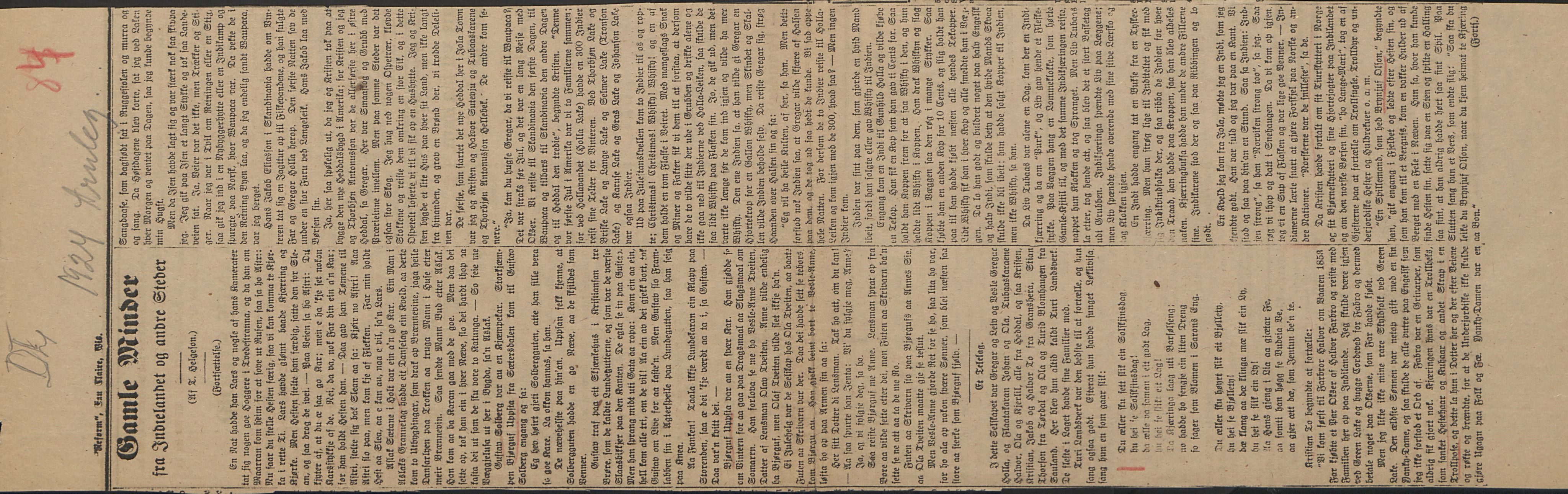 Rikard Berge, TEMU/TGM-A-1003/F/L0016/0023: 529-550 / 550 Slekt- og personalhistorie, om drikkehorn og eventuelt andre gjenstander, 1916-1926, p. 84