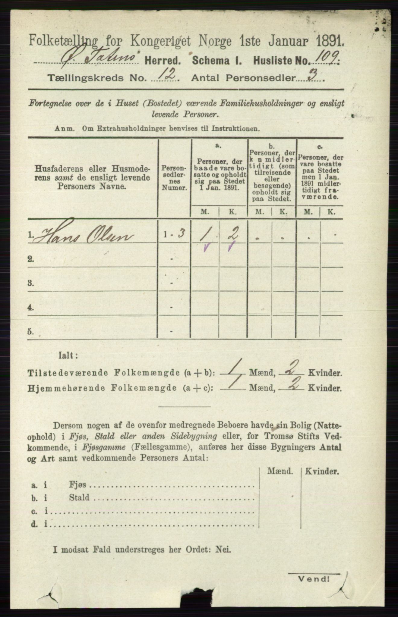 RA, 1891 census for 0528 Østre Toten, 1891, p. 7762