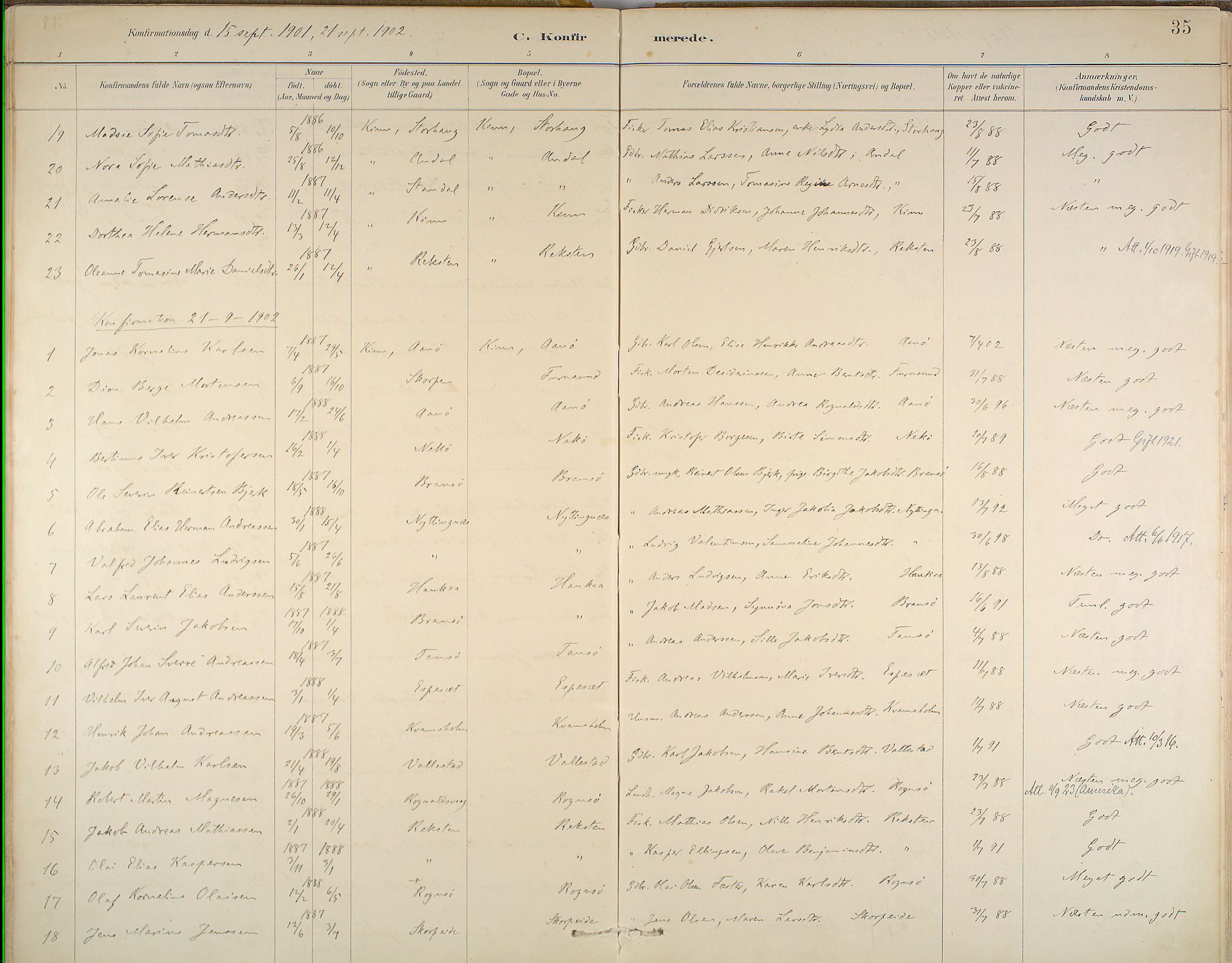 Kinn sokneprestembete, SAB/A-80801/H/Haa/Haab/L0006: Parish register (official) no. B 6, 1883-1925, p. 35