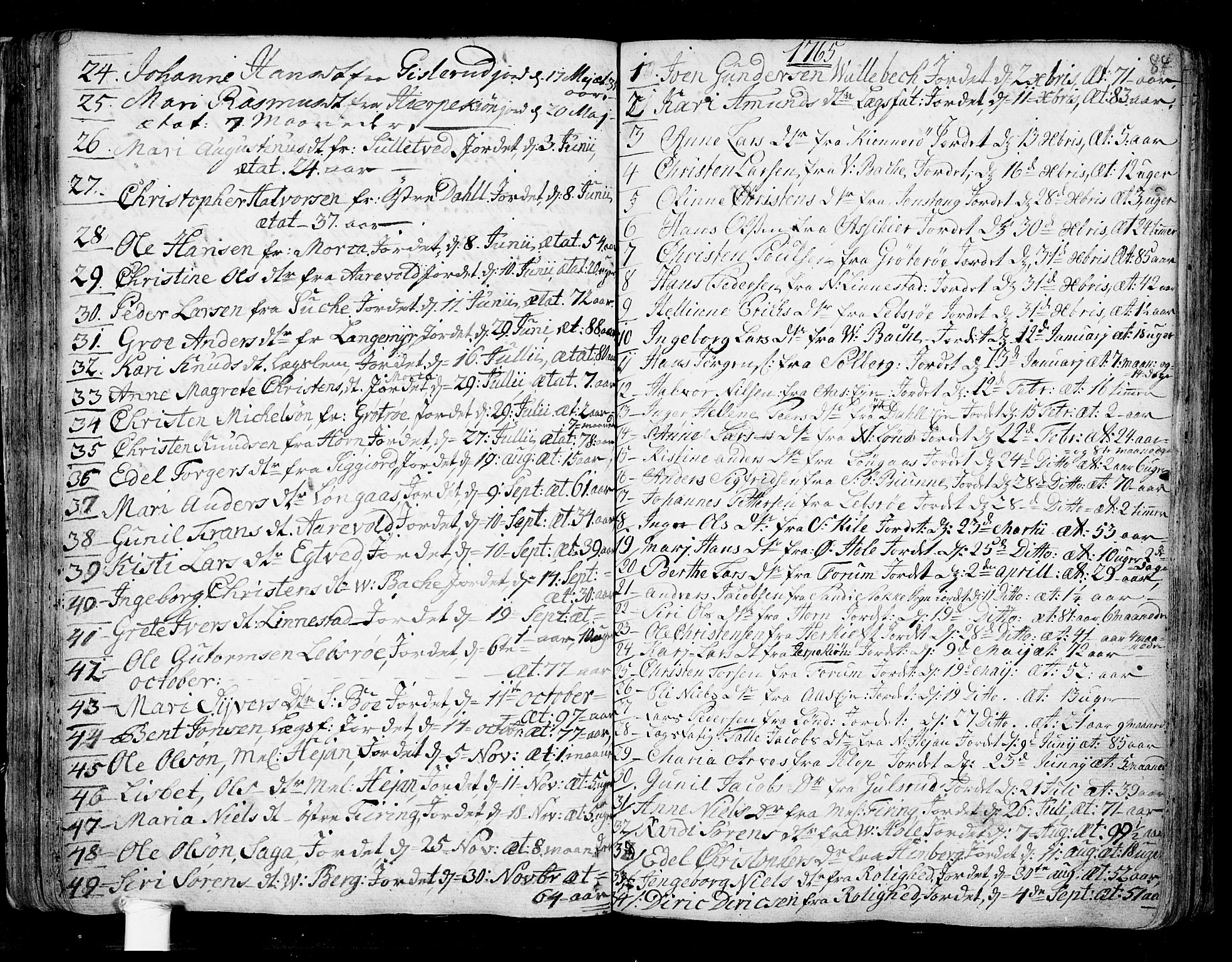 Ramnes kirkebøker, SAKO/A-314/F/Fa/L0001: Parish register (official) no. I 1, 1732-1774, p. 84