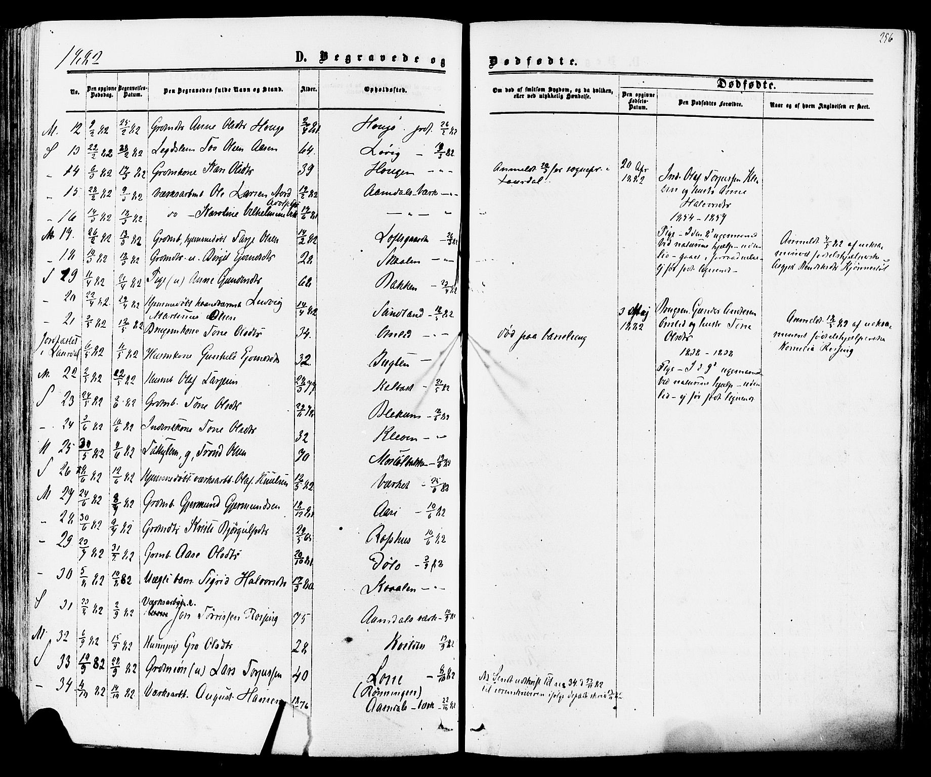 Mo kirkebøker, AV/SAKO-A-286/F/Fa/L0006: Parish register (official) no. I 6, 1865-1885, p. 256