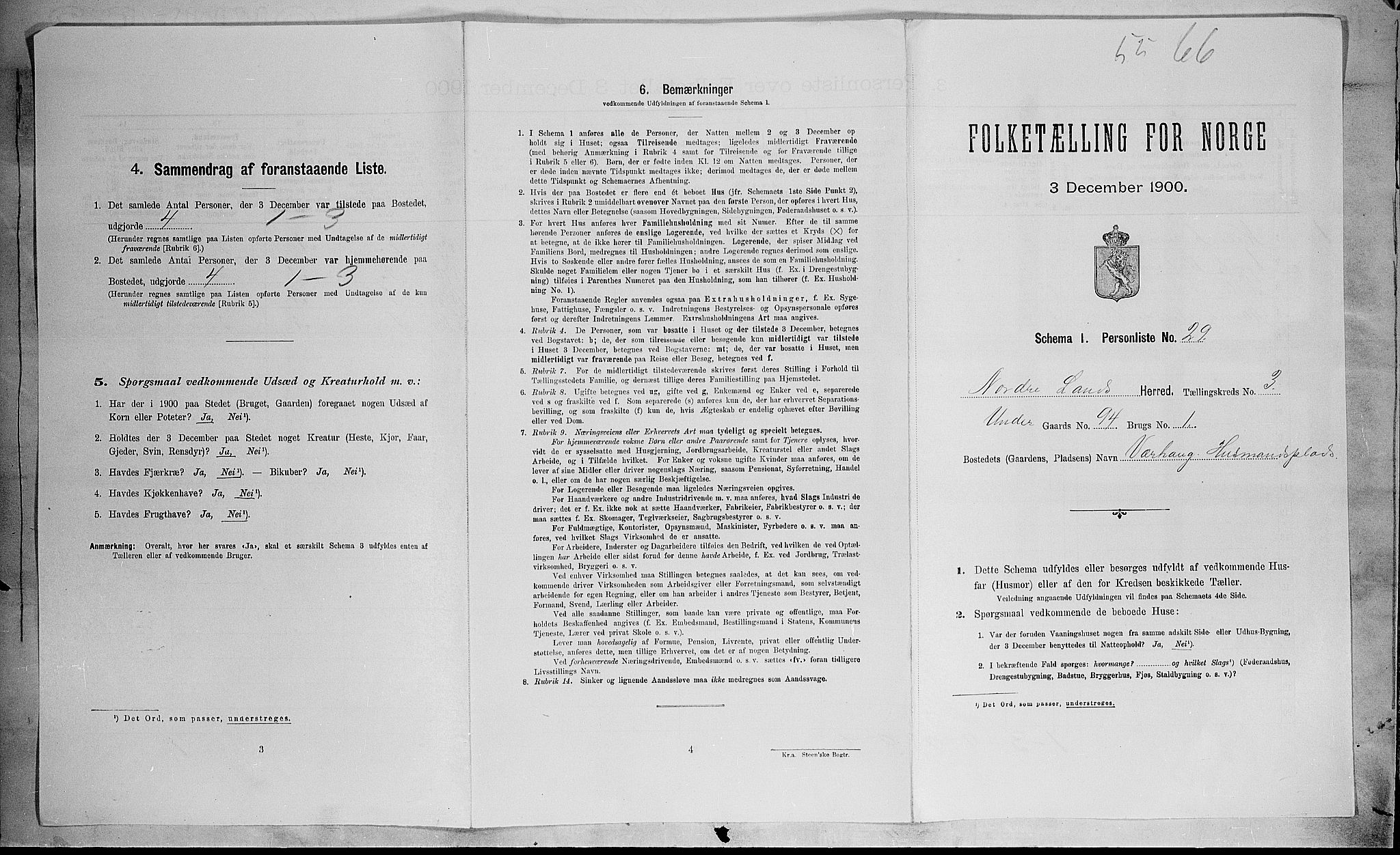 SAH, 1900 census for Nordre Land, 1900, p. 477