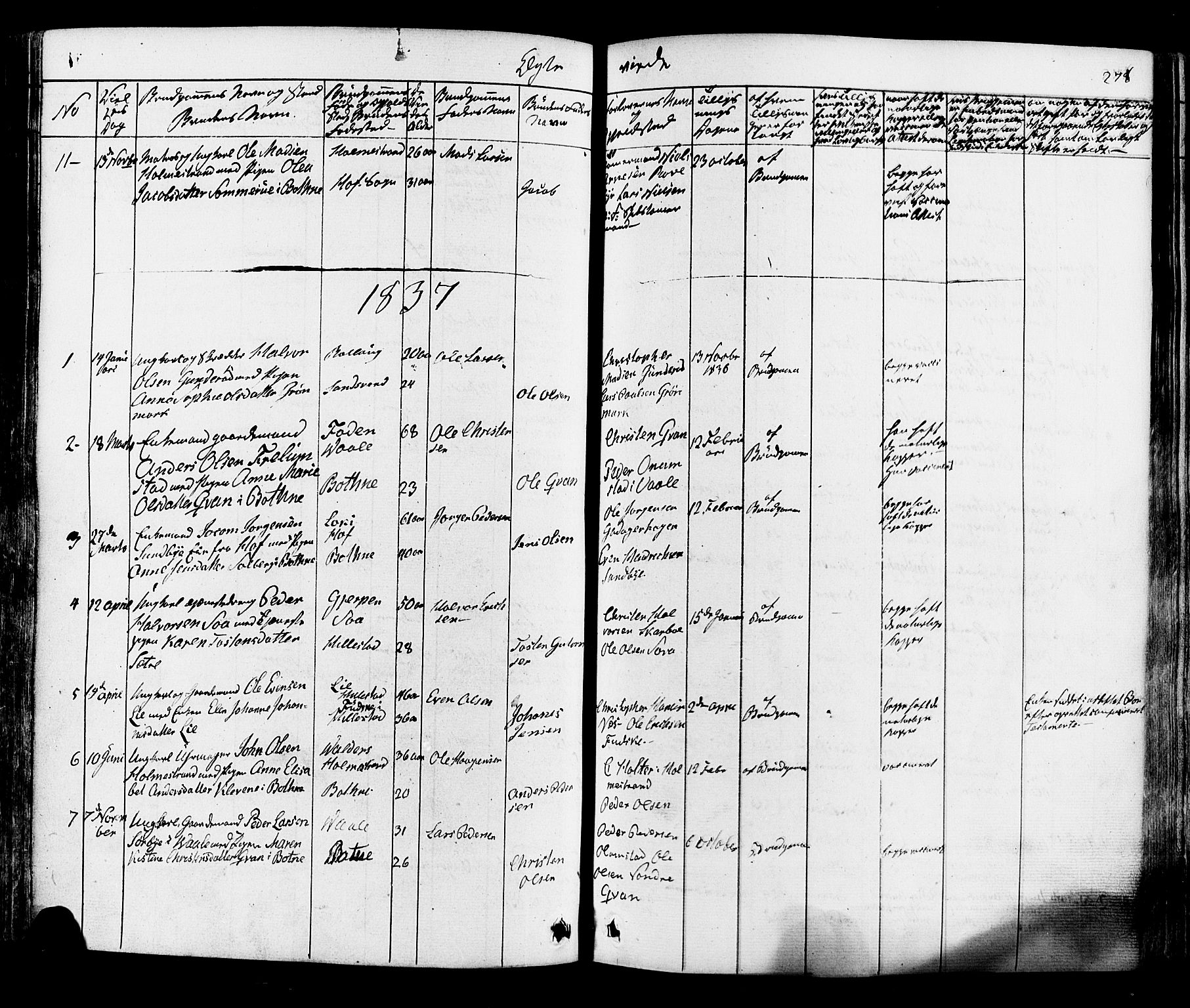 Botne kirkebøker, AV/SAKO-A-340/F/Fa/L0006: Parish register (official) no. I 6, 1836-1877, p. 278