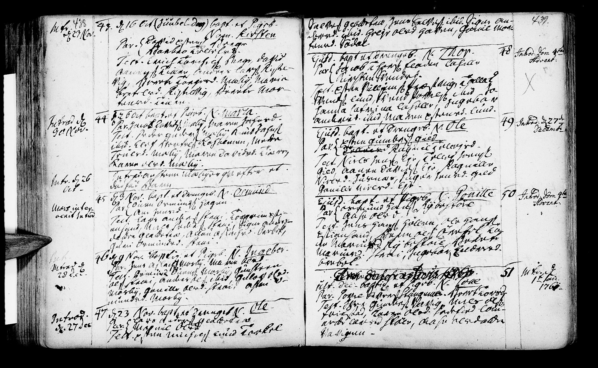 Oddernes sokneprestkontor, AV/SAK-1111-0033/F/Fa/Faa/L0002: Parish register (official) no. A 2, 1719-1764, p. 438-439