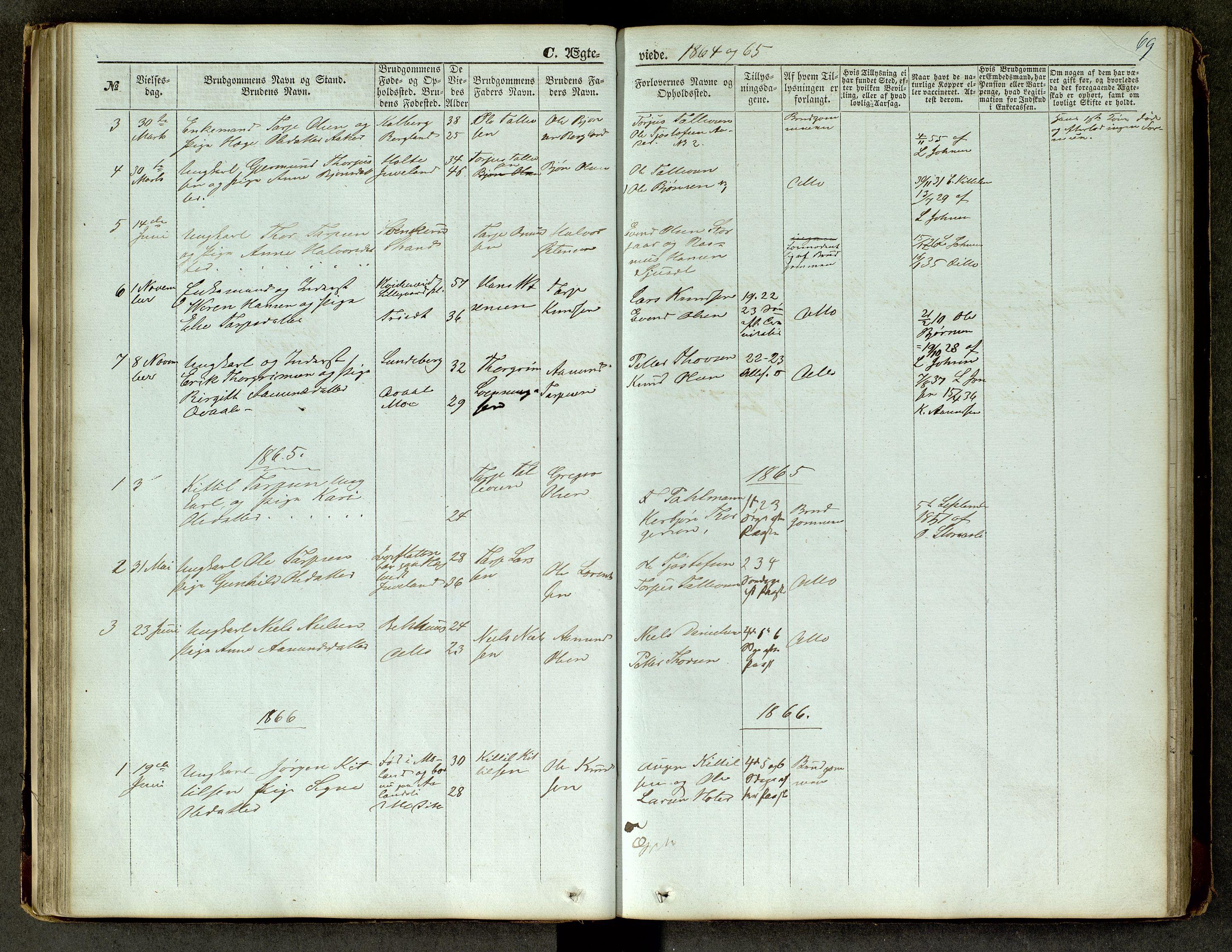Lårdal kirkebøker, SAKO/A-284/G/Ga/L0002: Parish register (copy) no. I 2, 1861-1890, p. 69