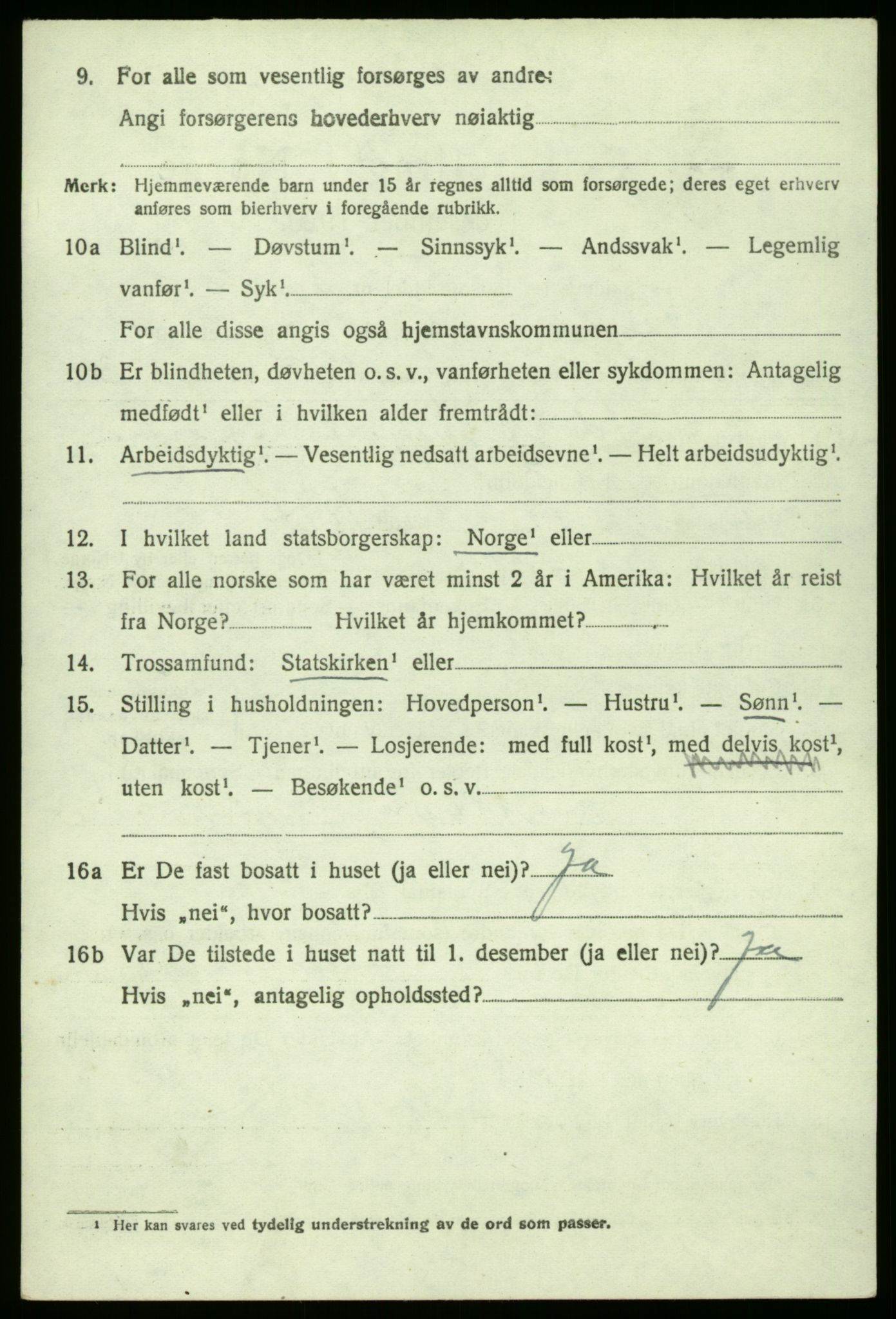 SAO, 1920 census for Torsnes, 1920, p. 2734