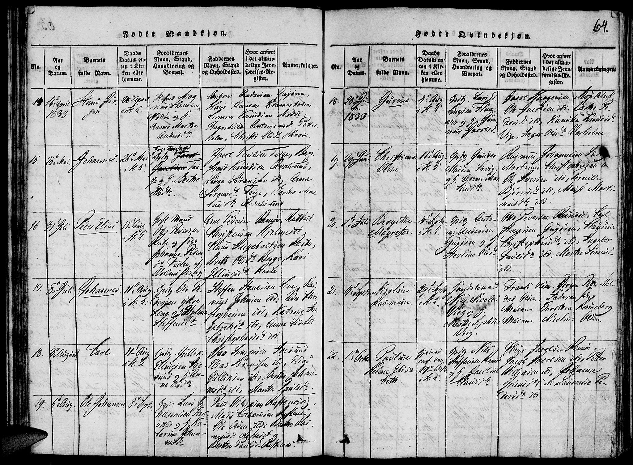 Ministerialprotokoller, klokkerbøker og fødselsregistre - Møre og Romsdal, SAT/A-1454/507/L0069: Parish register (official) no. 507A04, 1816-1841, p. 64