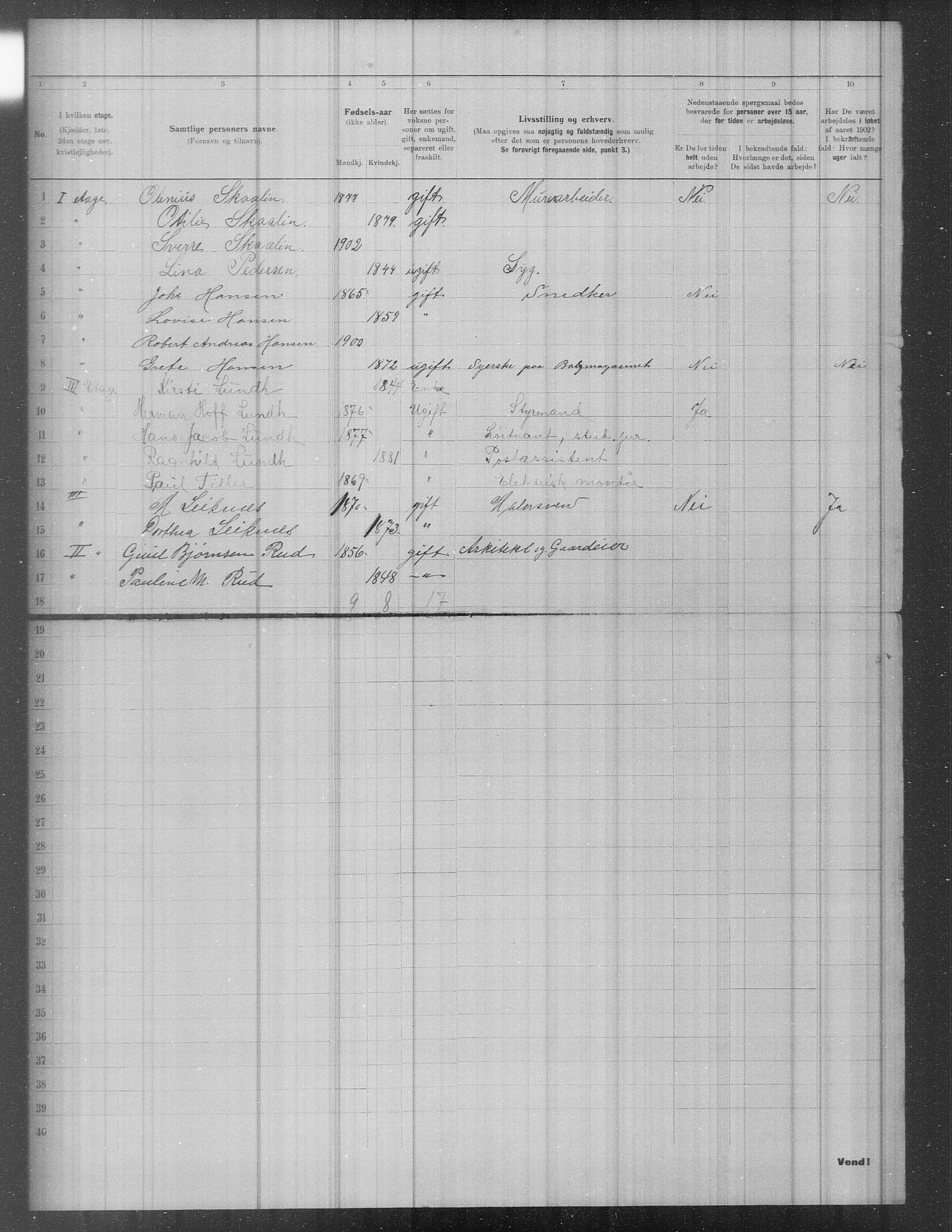 OBA, Municipal Census 1902 for Kristiania, 1902, p. 599