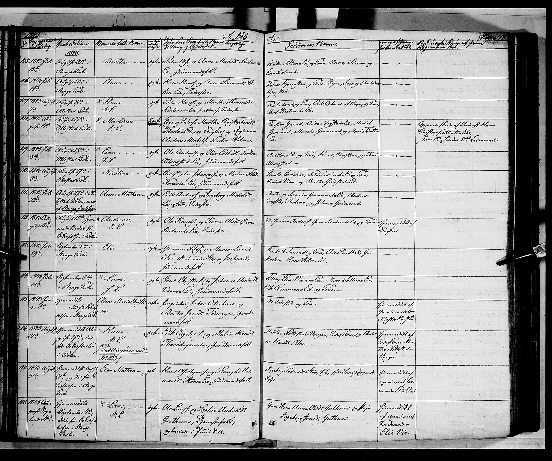 Stange prestekontor, AV/SAH-PREST-002/K/L0010: Parish register (official) no. 10, 1835-1845, p. 78