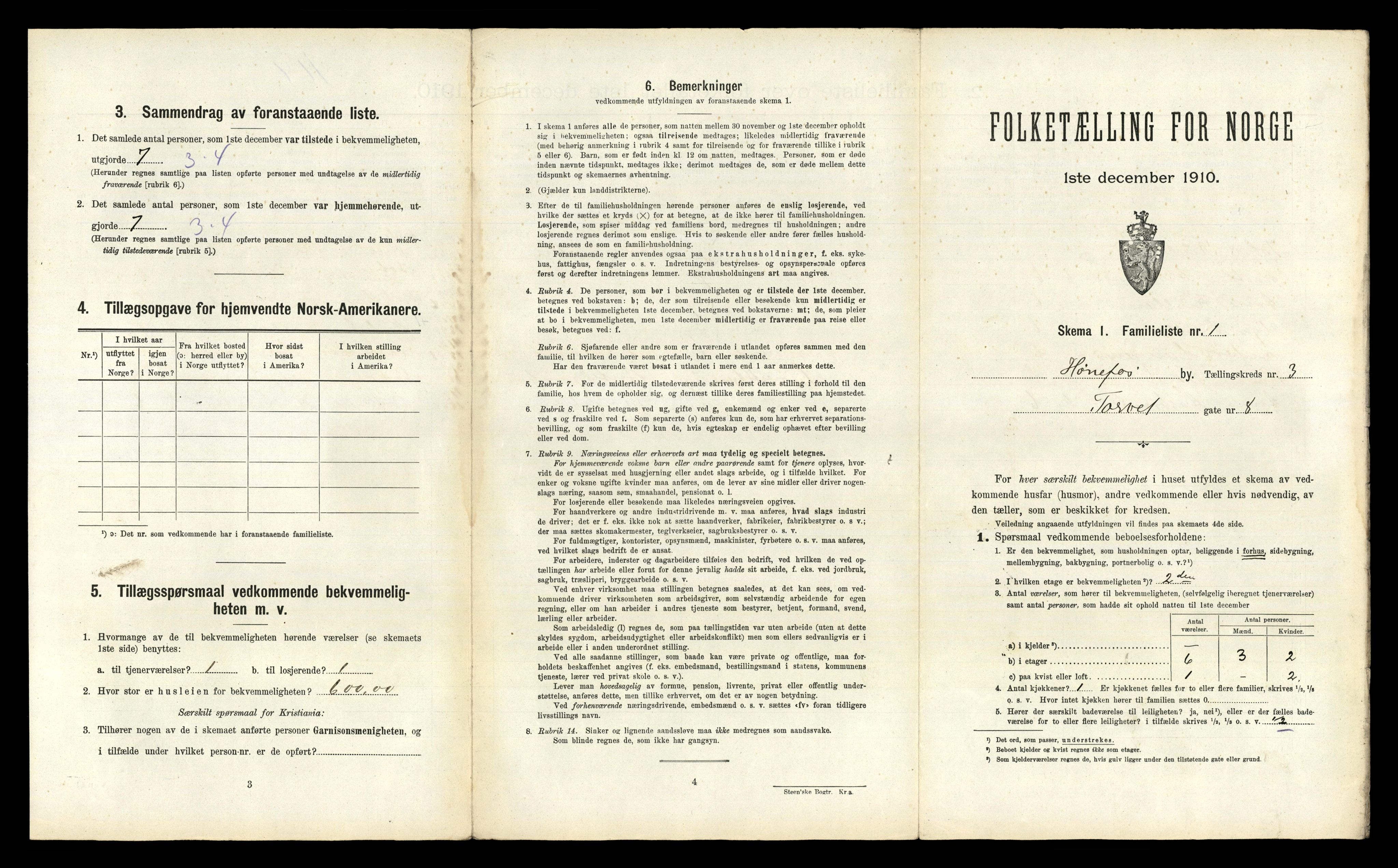 RA, 1910 census for Hønefoss, 1910, p. 731